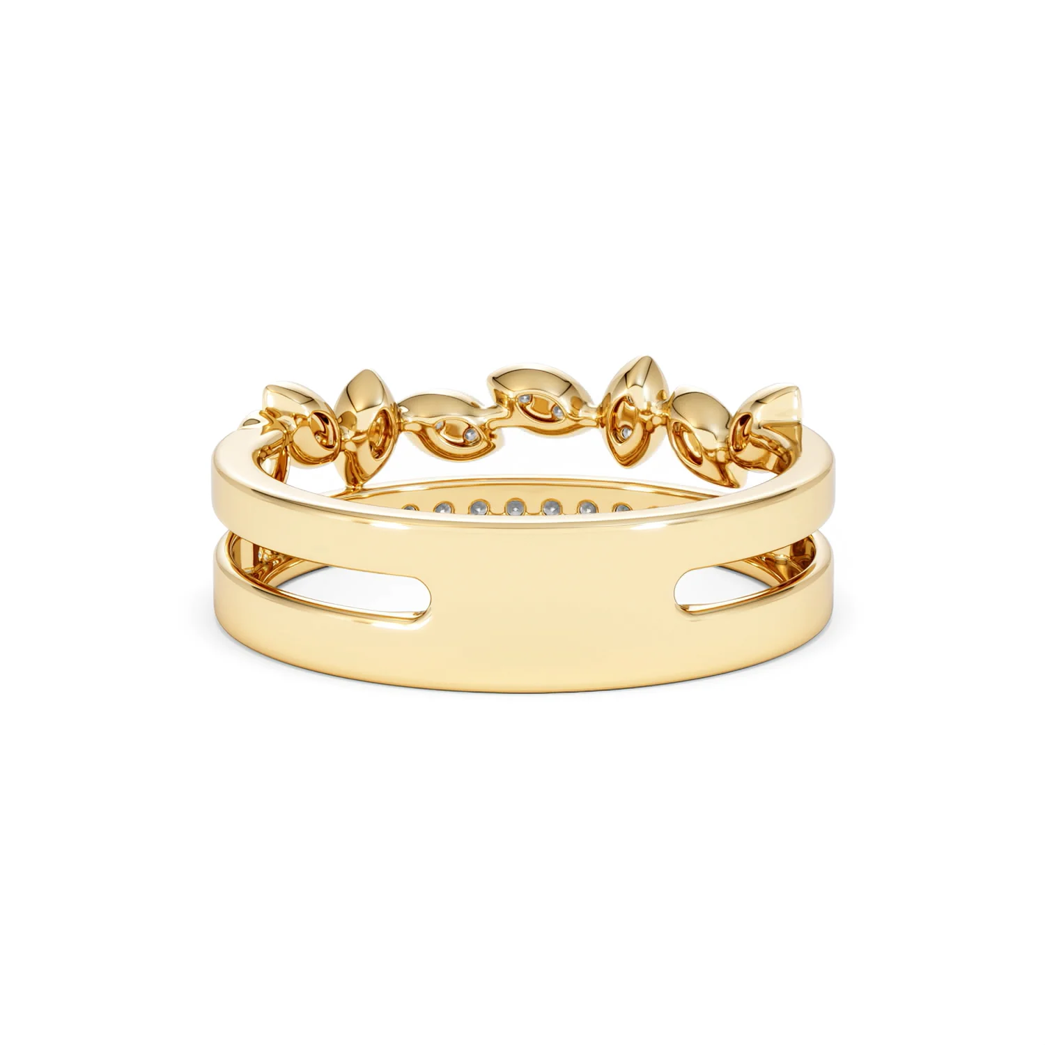 Double Band Stacking Ring Lab Diamond 0.25ct in 18K Gold Vermeil - Image 51