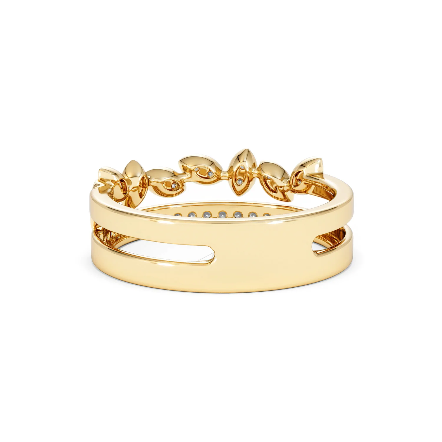 Double Band Stacking Ring Lab Diamond 0.25ct in 18K Gold Vermeil - Image 54