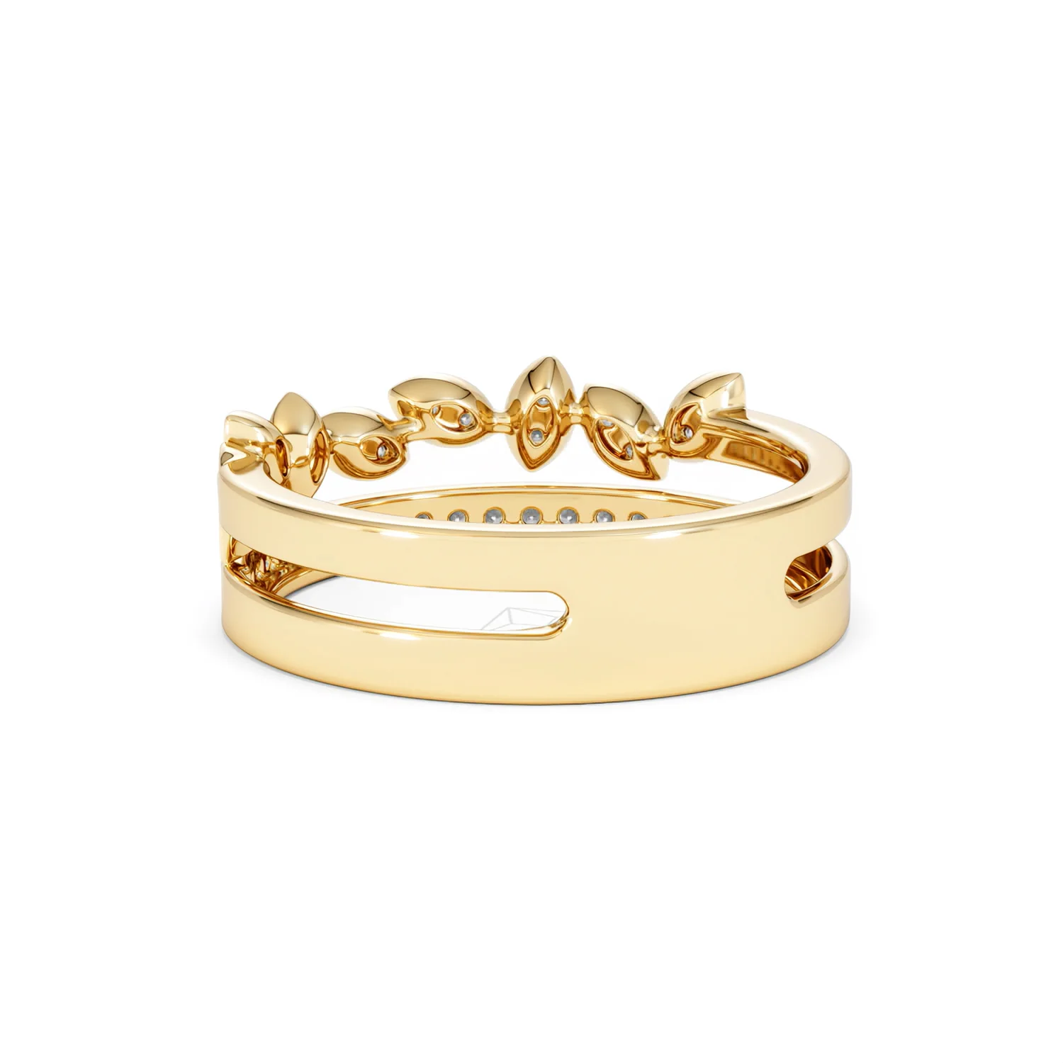 Double Band Stacking Ring Lab Diamond 0.25ct in 18K Gold Vermeil - Image 56