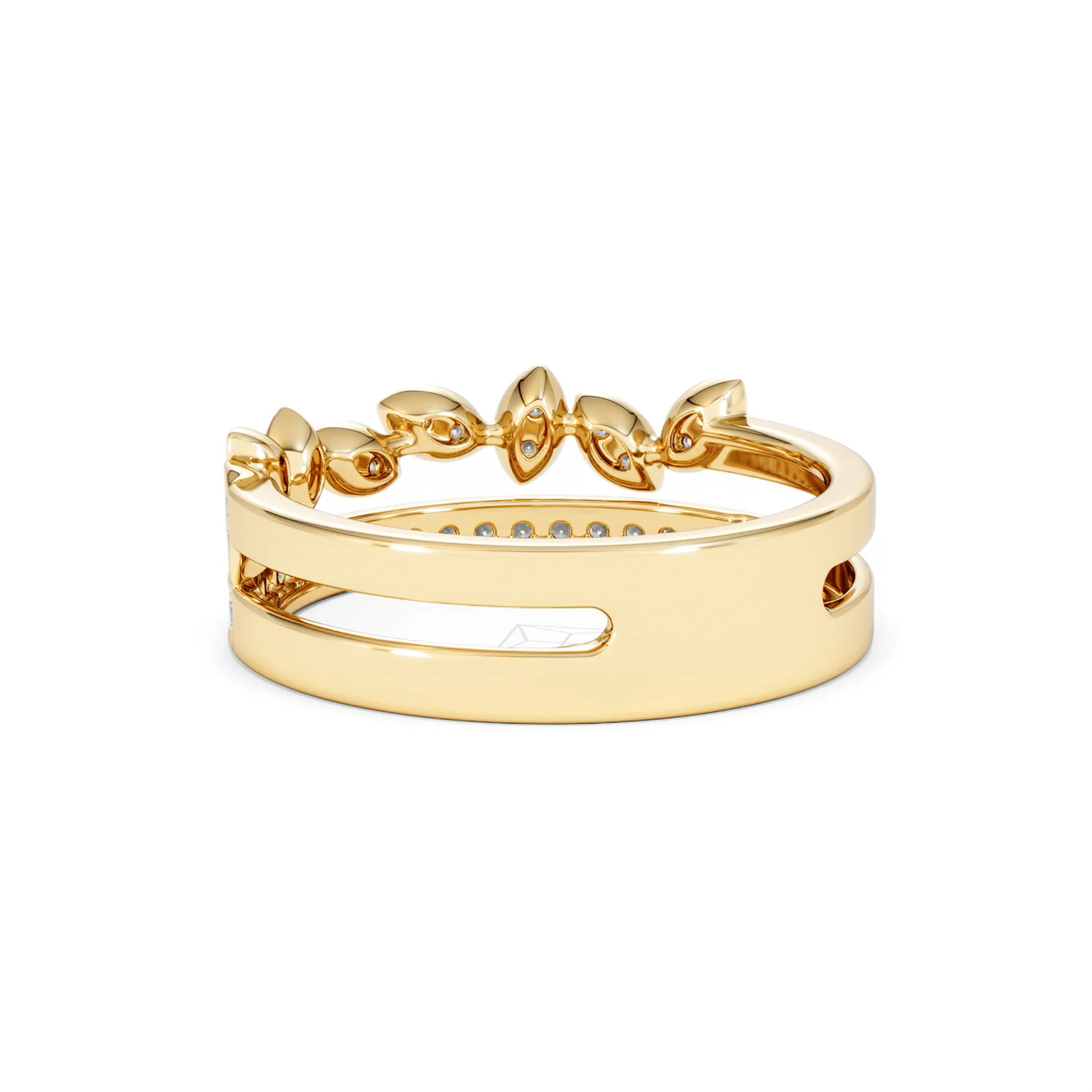 Double Band Stacking Ring Lab Diamond 0.25ct in 18K Gold Vermeil - Image 57