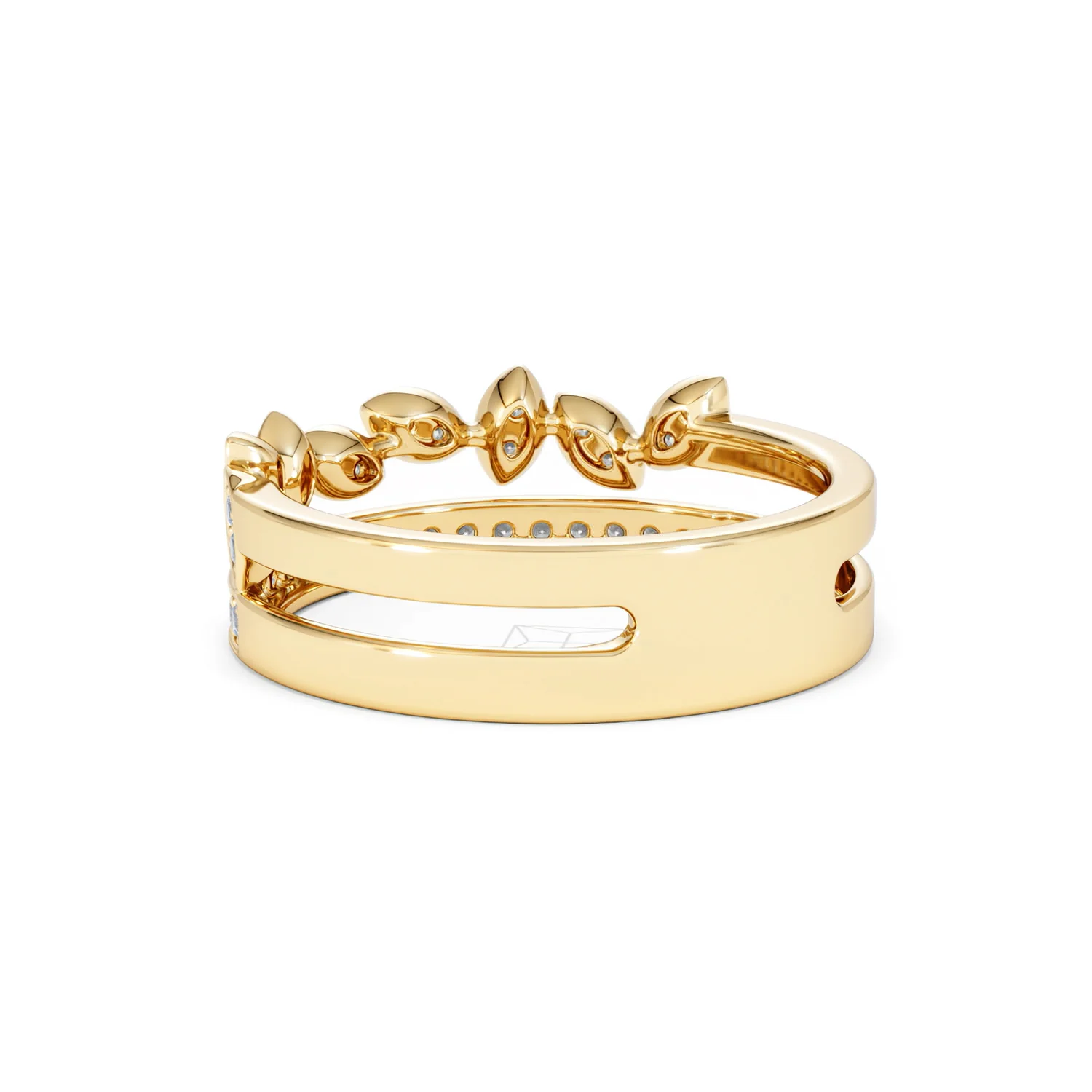 Double Band Stacking Ring Lab Diamond 0.25ct in 18K Gold Vermeil - Image 58