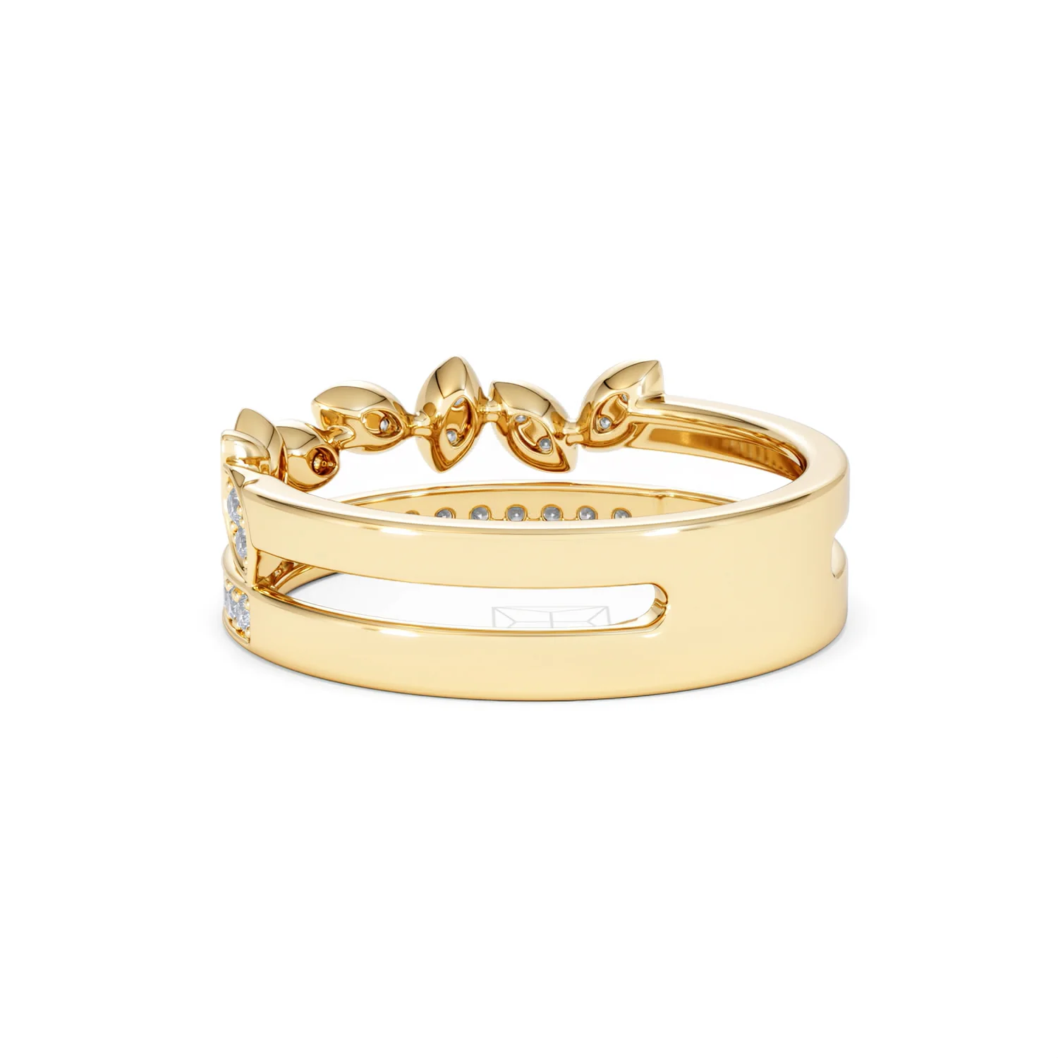 Double Band Stacking Ring Lab Diamond 0.25ct in 18K Gold Vermeil - Image 60