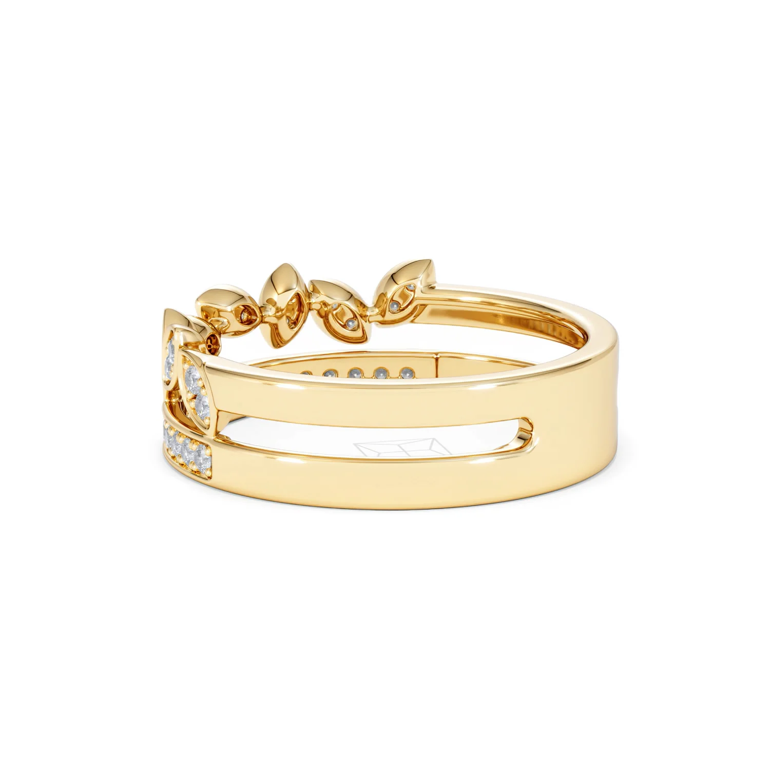 Double Band Stacking Ring Lab Diamond 0.25ct in 18K Gold Vermeil - Image 63