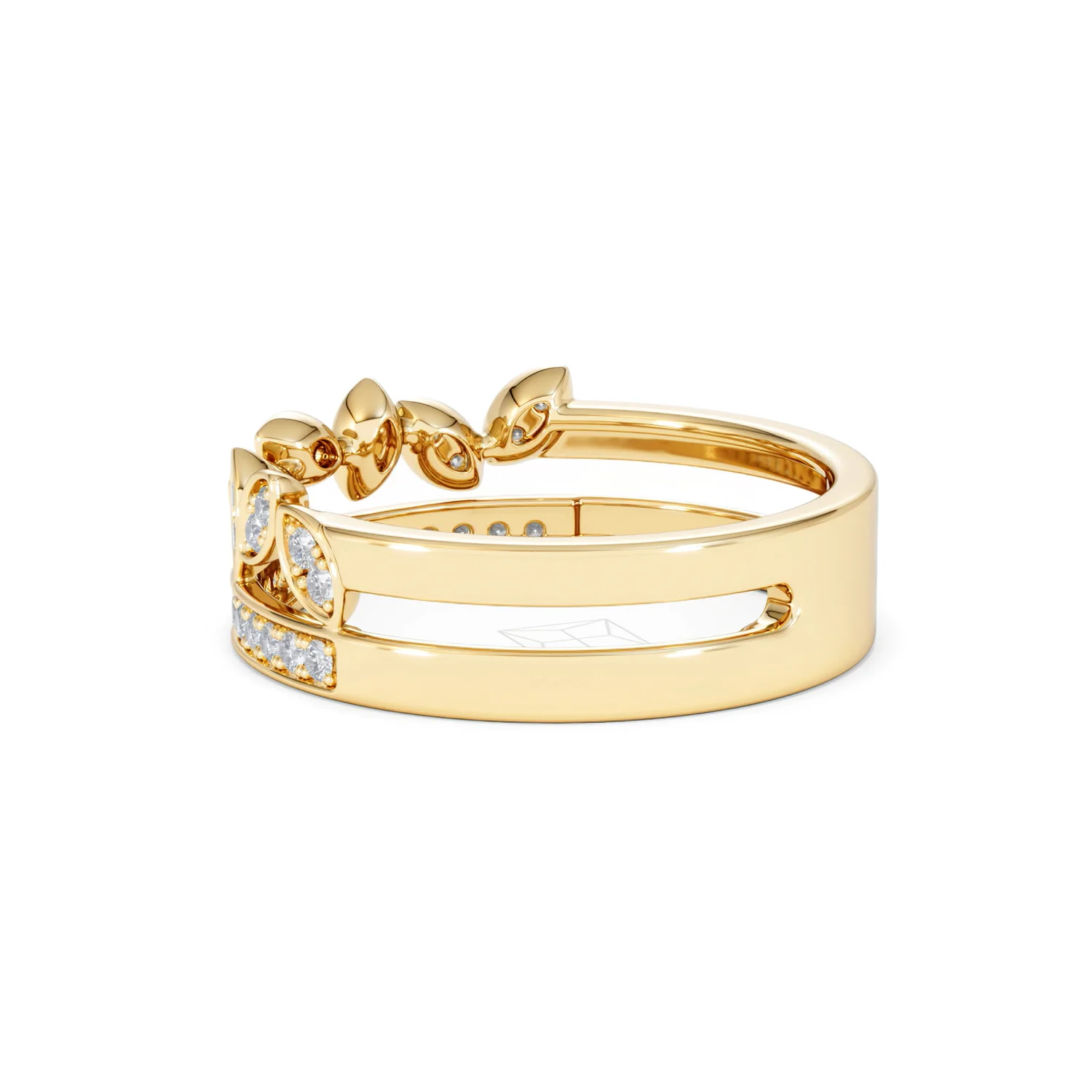 Double Band Stacking Ring Lab Diamond 0.25ct in 18K Gold Vermeil - Image 65