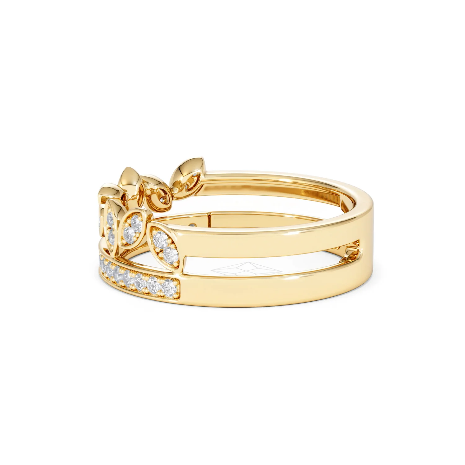Double Band Stacking Ring Lab Diamond 0.25ct in 18K Gold Vermeil - Image 69