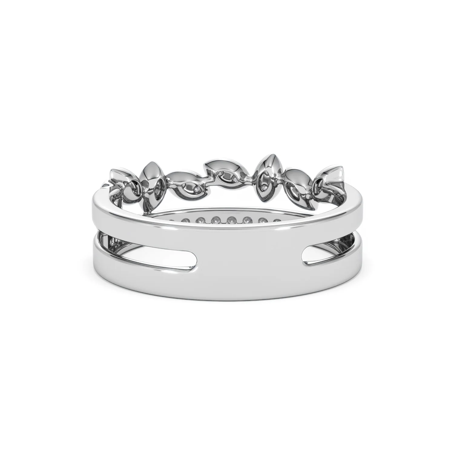 Double Band Stacking Ring Lab Diamond 0.25ct in 925 Silver - Image 52