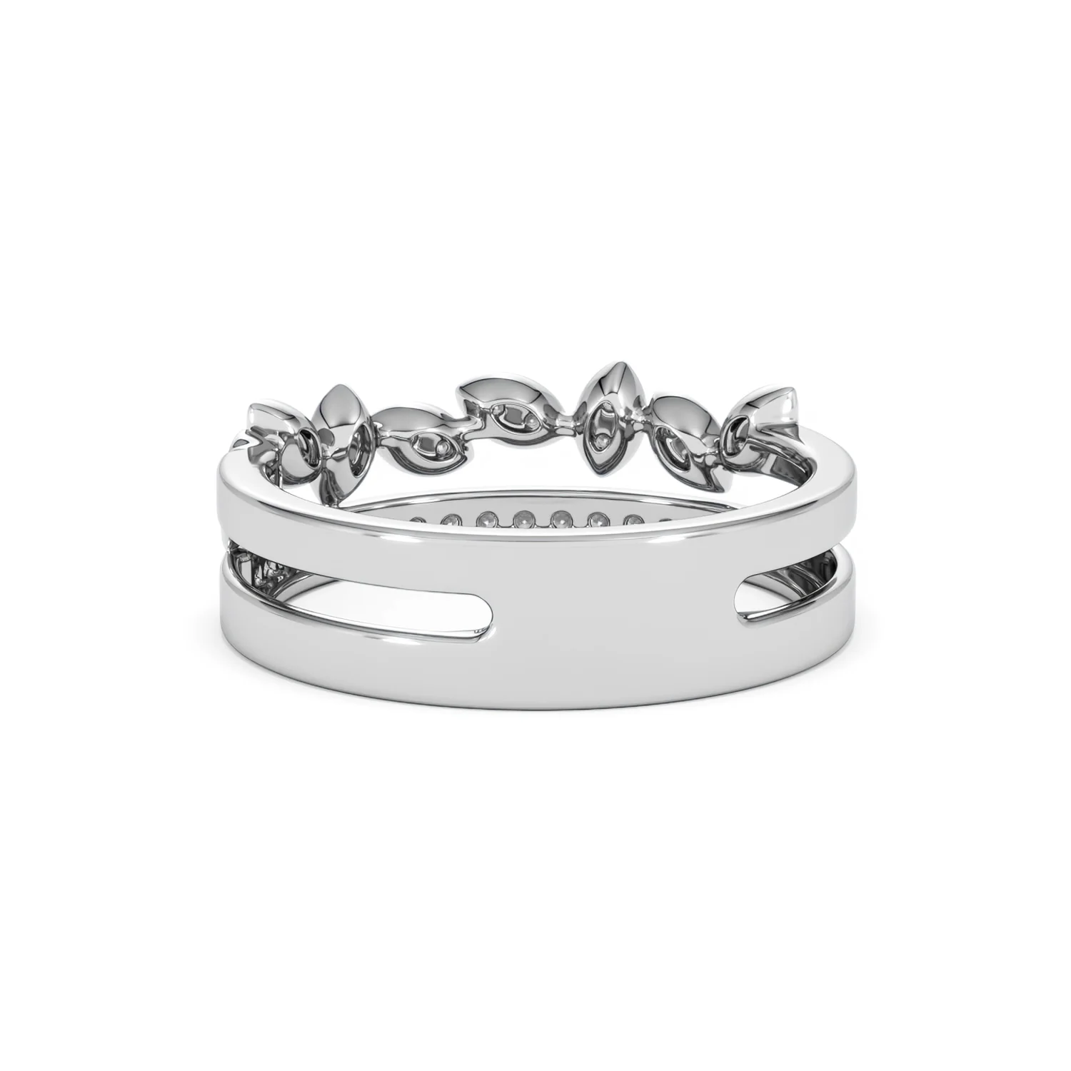 Double Band Stacking Ring Lab Diamond 0.25ct in 925 Silver - Image 53
