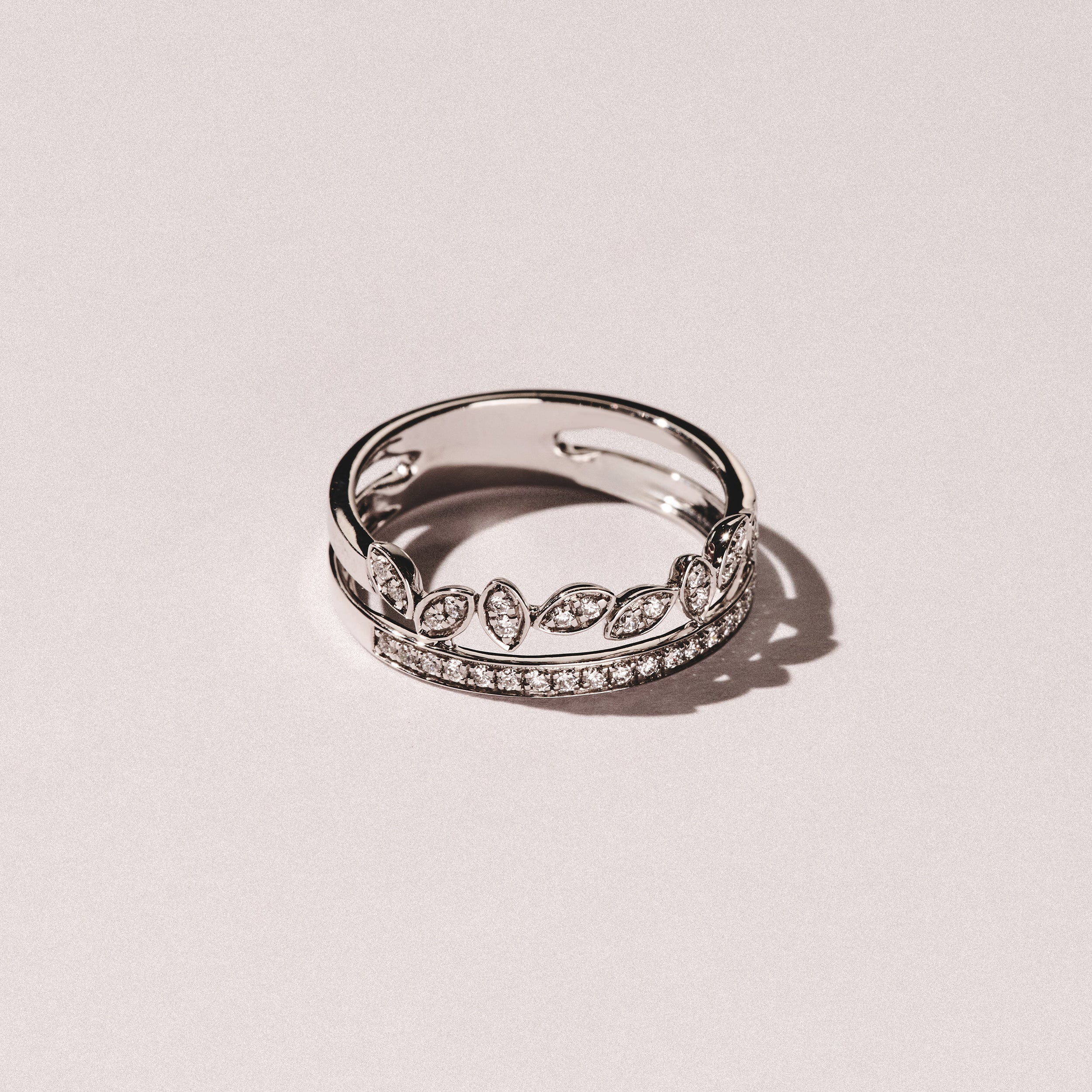 Double Band Stacking Ring Lab Diamond 0.25ct in 925 Silver - Image 6