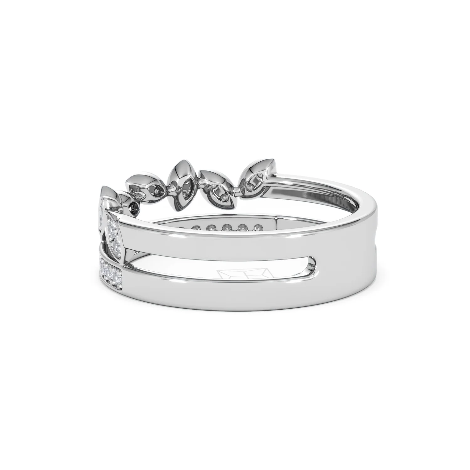 Double Band Stacking Ring Lab Diamond 0.25ct in 925 Silver - Image 62