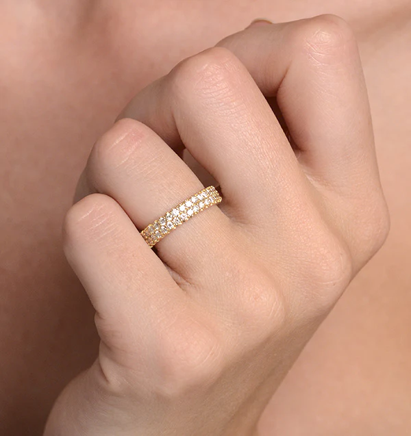 Jasmine Lab Diamond Pave Eternity Ring 1.00ct G/VS in 18K Gold - Image 4