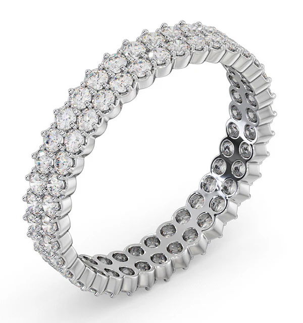 Jasmine Lab Diamond Pave Eternity Ring 1.00ct G/VS in 18K White Gold - Image 2