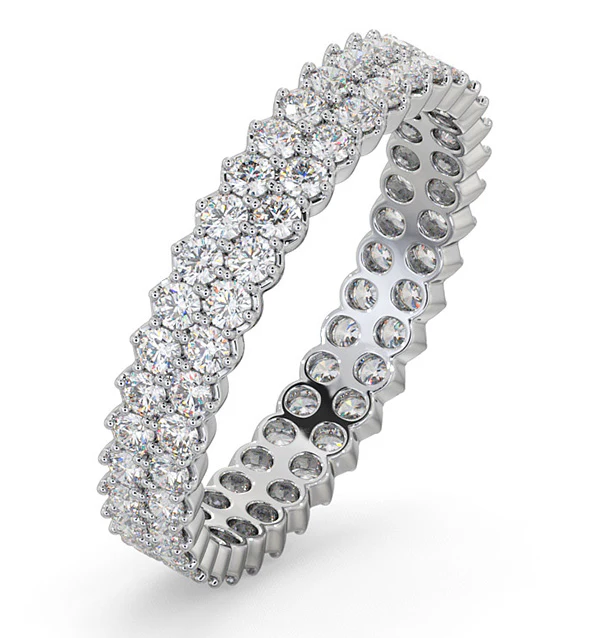 Jasmine Lab Diamond Pave Eternity Ring 1.00ct G/VS in Platinum