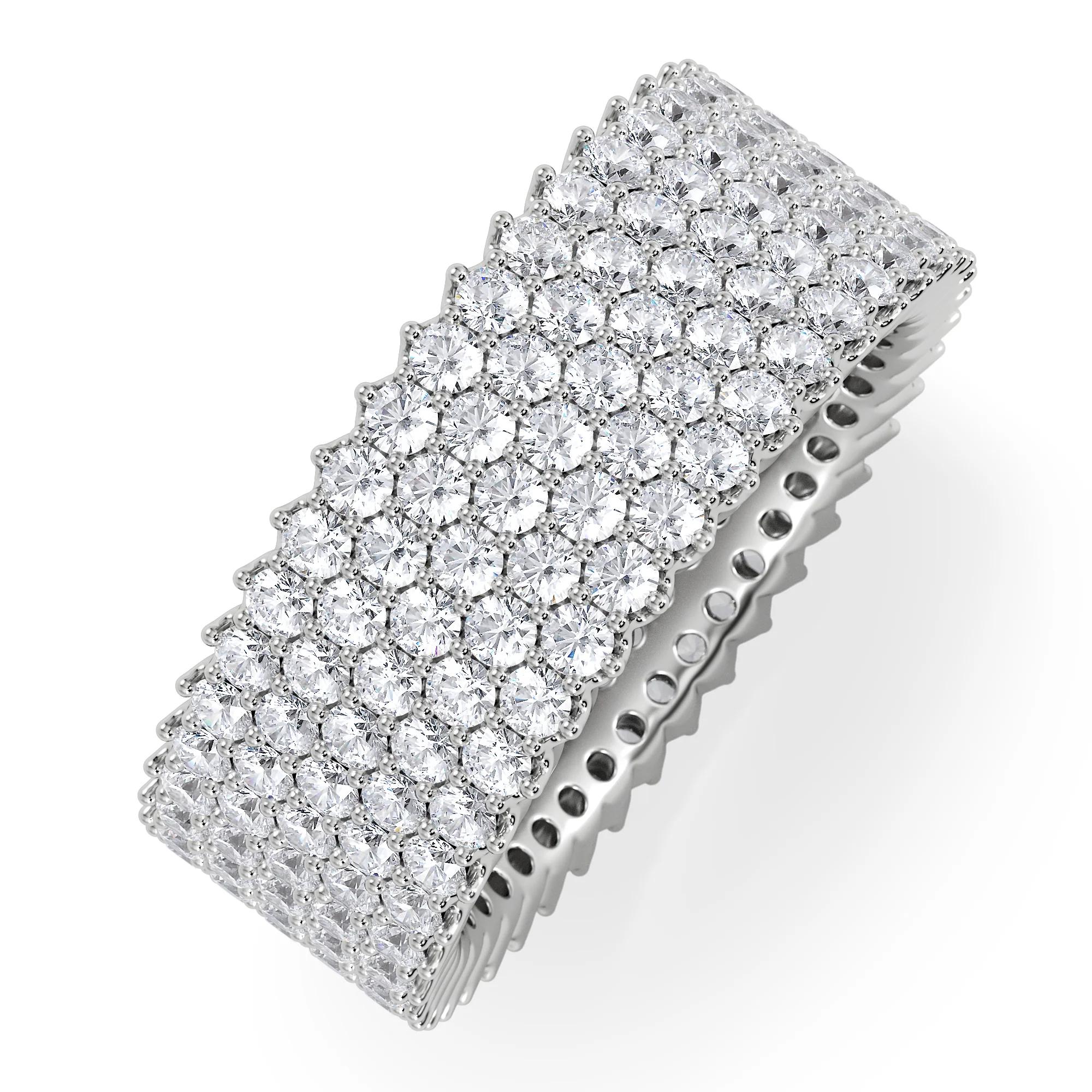 Jasmine Lab Diamond Pave Eternity Ring 3.00ct G/VS in 18K White Gold