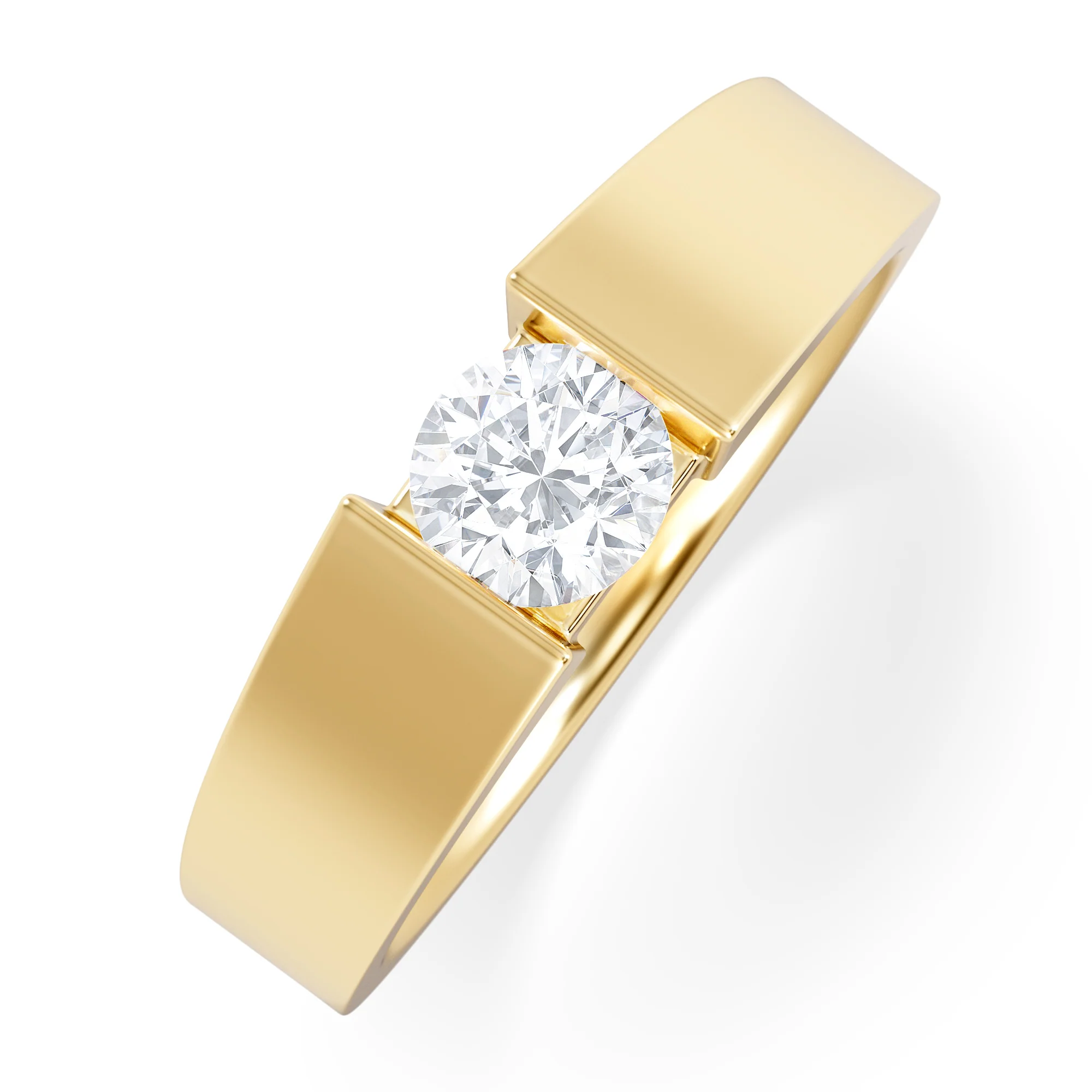 Jessica 0.50ct Round Cut Lab Diamond Solitaire Engagement Ring in 18K Gold Vermeil