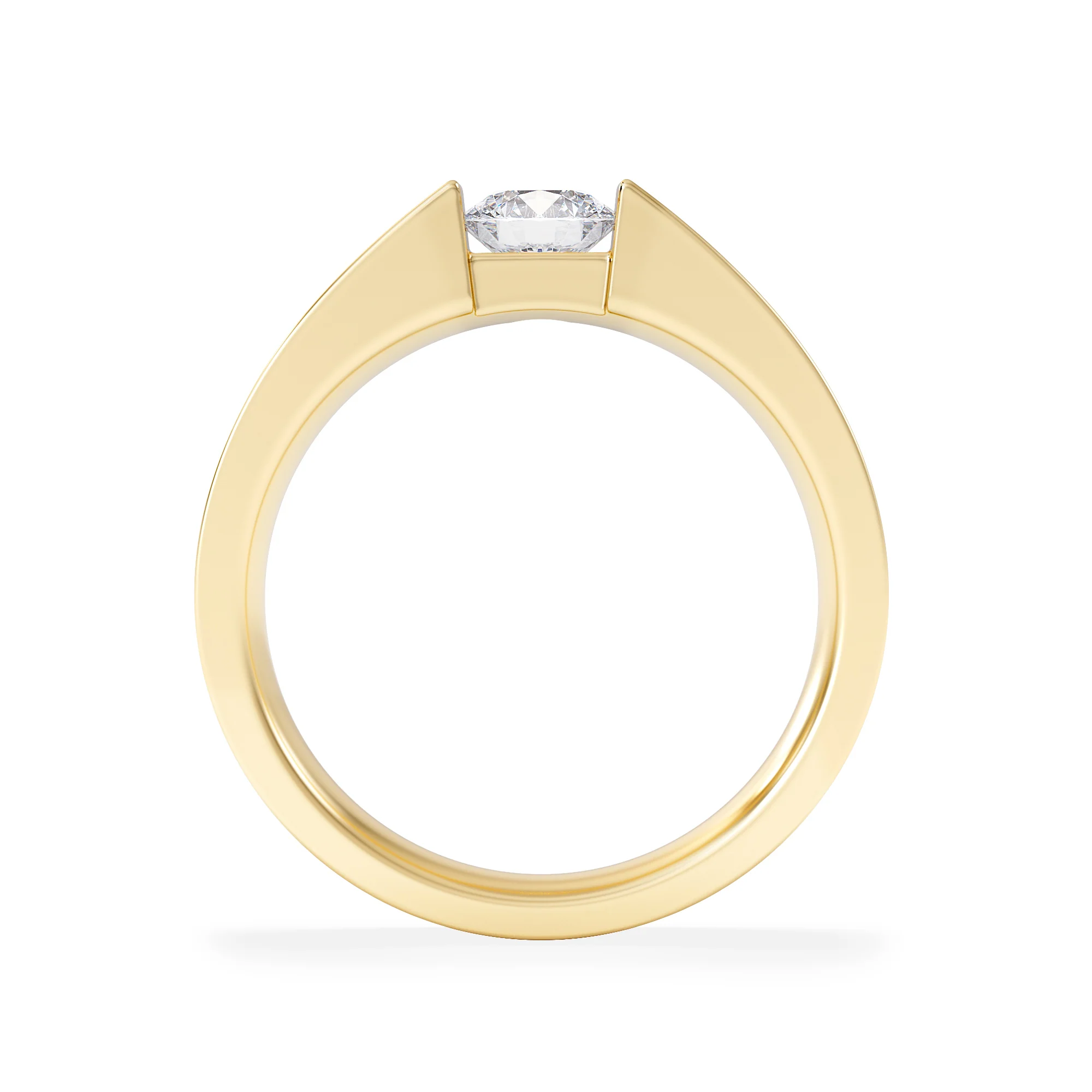 Jessica 0.50ct Round Cut Lab Diamond Solitaire Engagement Ring in 9K Yellow Gold - Image 3