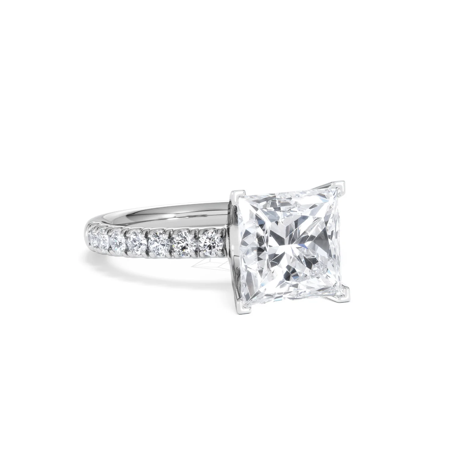 Katerina 3.45ct Lab Diamond Princess Cut Engagement Ring in 18K White Gold G/VS1 - Image 13