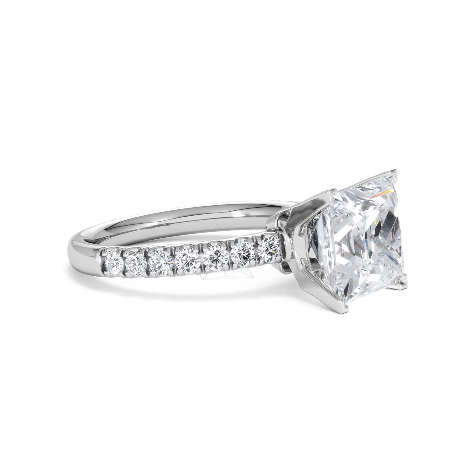 Katerina 3.45ct Lab Diamond Princess Cut Engagement Ring in 18K White Gold G/VS1 - Image 20