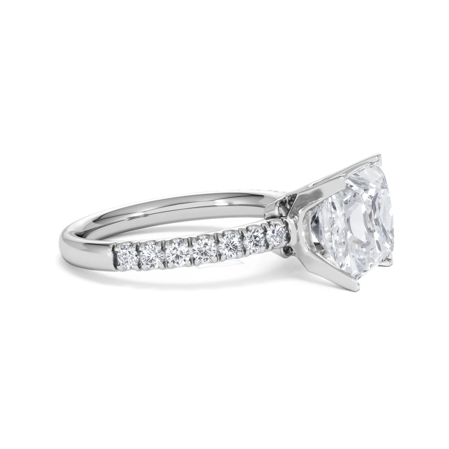 Katerina 3.45ct Lab Diamond Princess Cut Engagement Ring in 18K White Gold G/VS1 - Image 23
