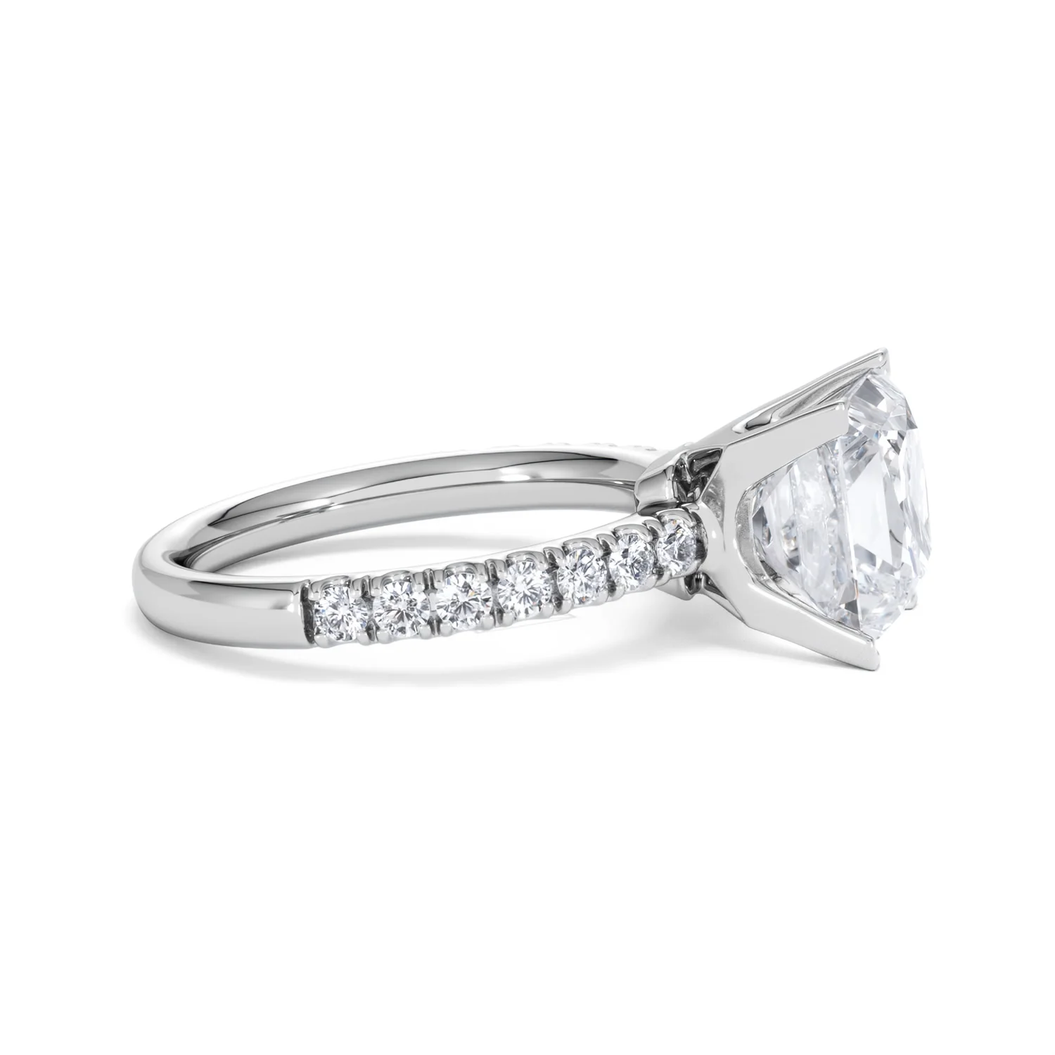 Katerina 3.45ct Lab Diamond Princess Cut Engagement Ring in 18K White Gold G/VS1 - Image 25