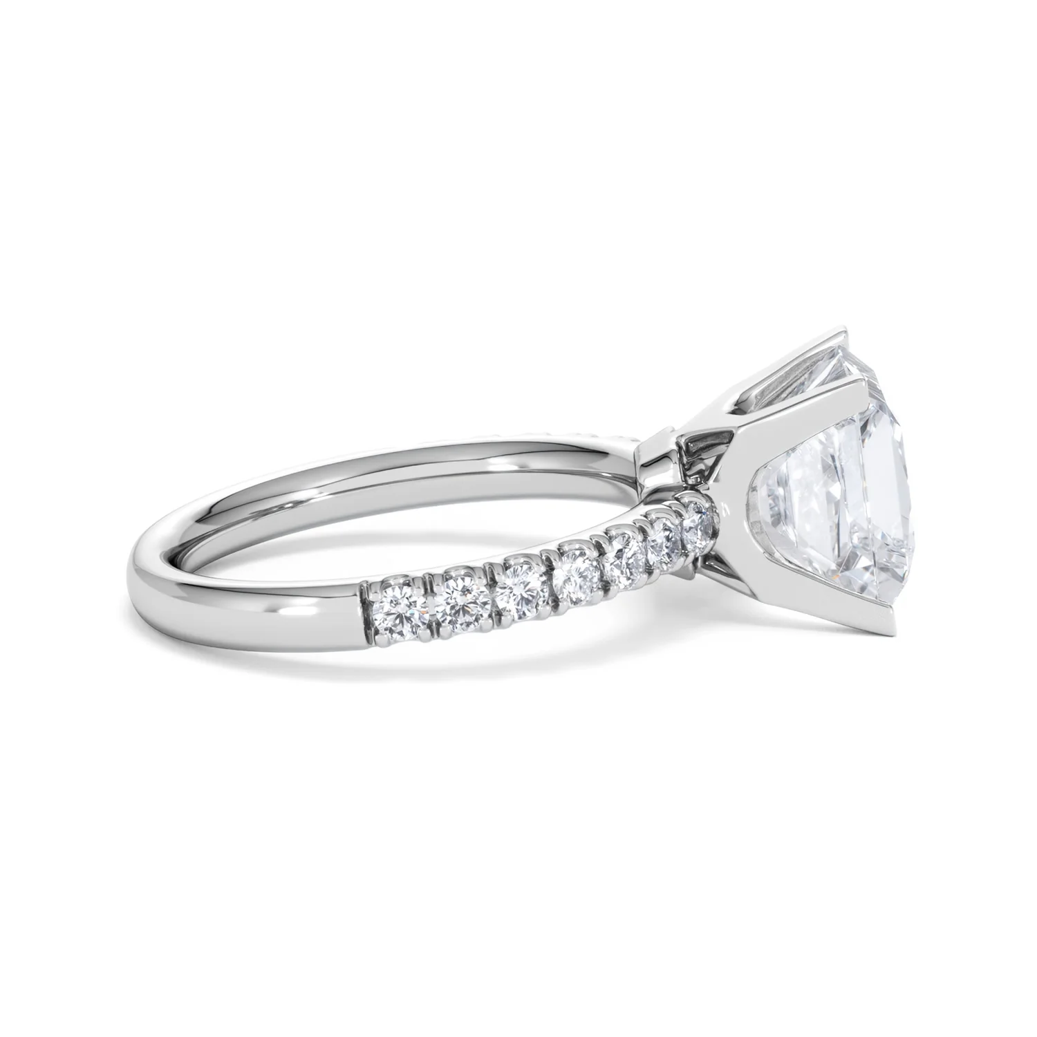 Katerina 3.45ct Lab Diamond Princess Cut Engagement Ring in 18K White Gold G/VS1 - Image 28