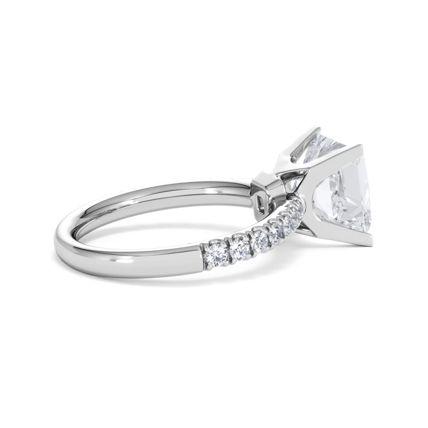 Katerina 3.45ct Lab Diamond Princess Cut Engagement Ring in 18K White Gold G/VS1 - Image 33