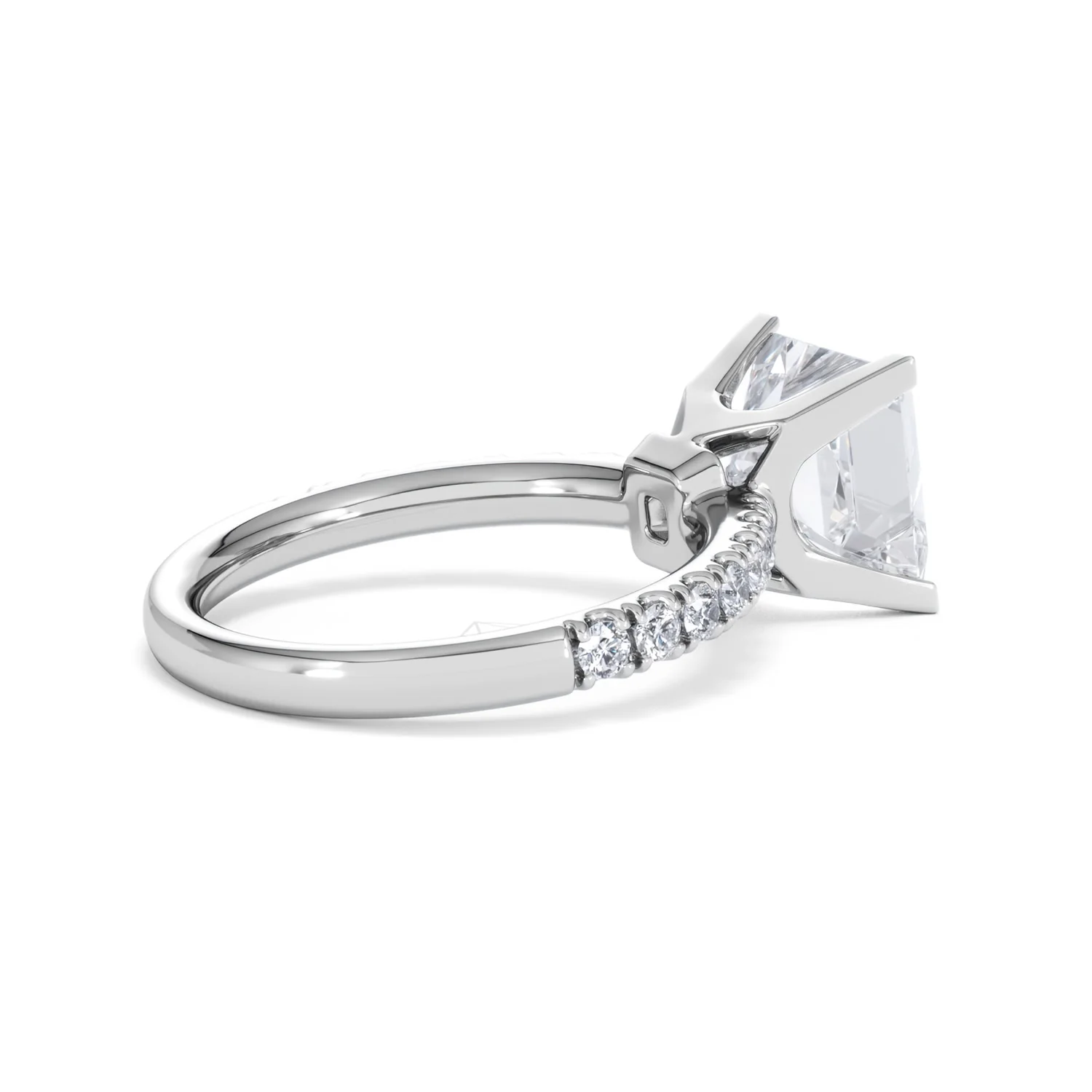 Katerina 3.45ct Lab Diamond Princess Cut Engagement Ring in 18K White Gold G/VS1 - Image 35