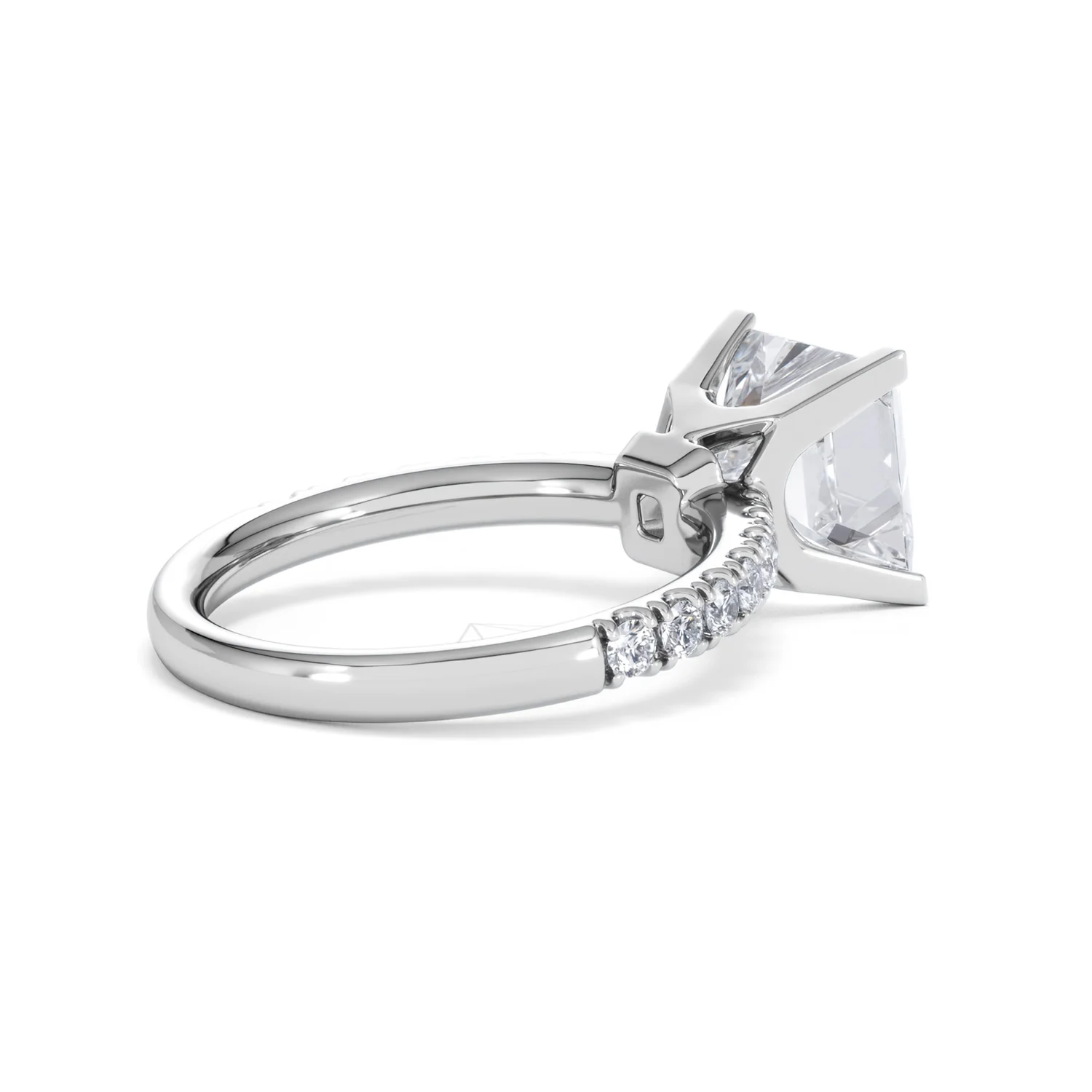 Katerina 3.45ct Lab Diamond Princess Cut Engagement Ring in 18K White Gold G/VS1 - Image 36