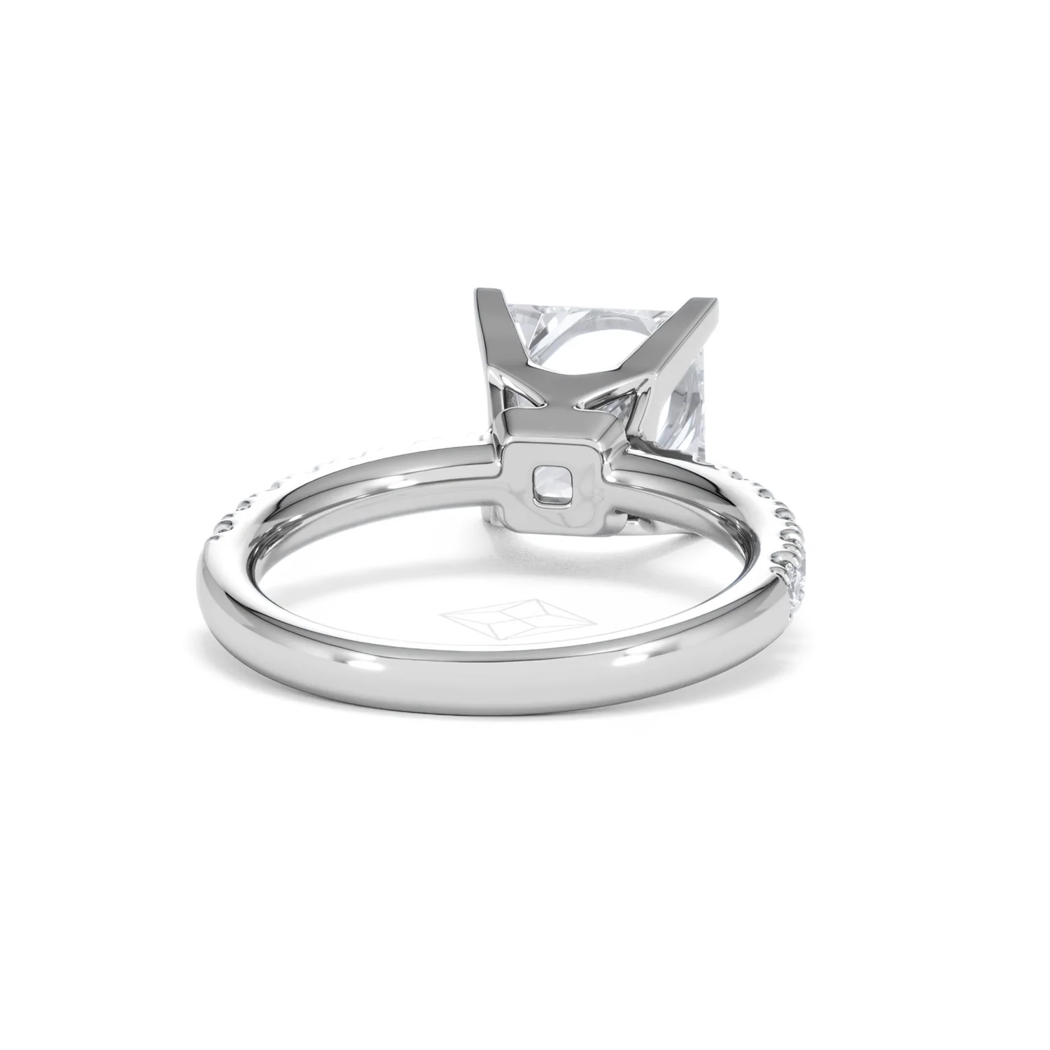 Katerina 3.45ct Lab Diamond Princess Cut Engagement Ring in 18K White Gold G/VS1 - Image 45