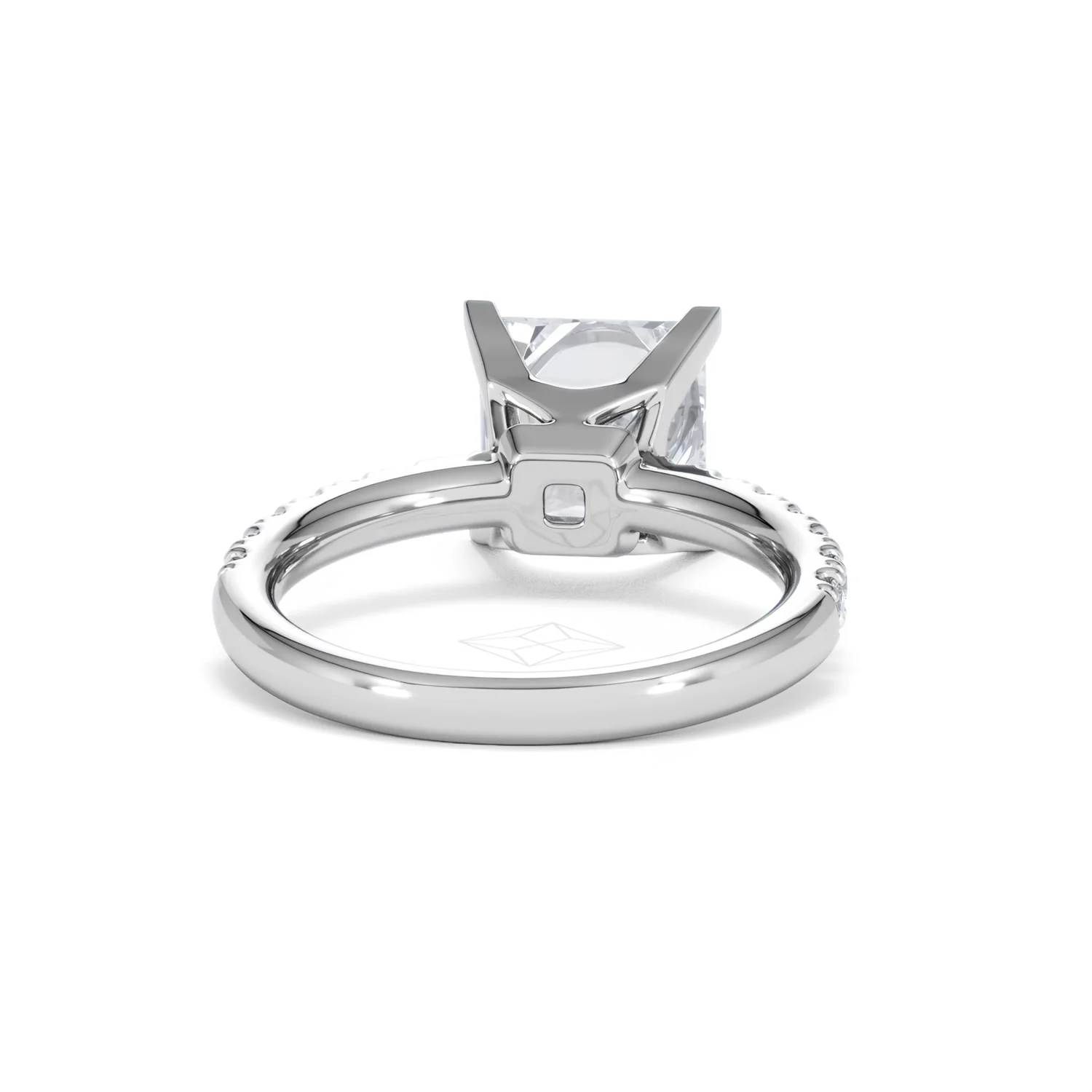 Katerina 3.45ct Lab Diamond Princess Cut Engagement Ring in 18K White Gold G/VS1 - Image 46