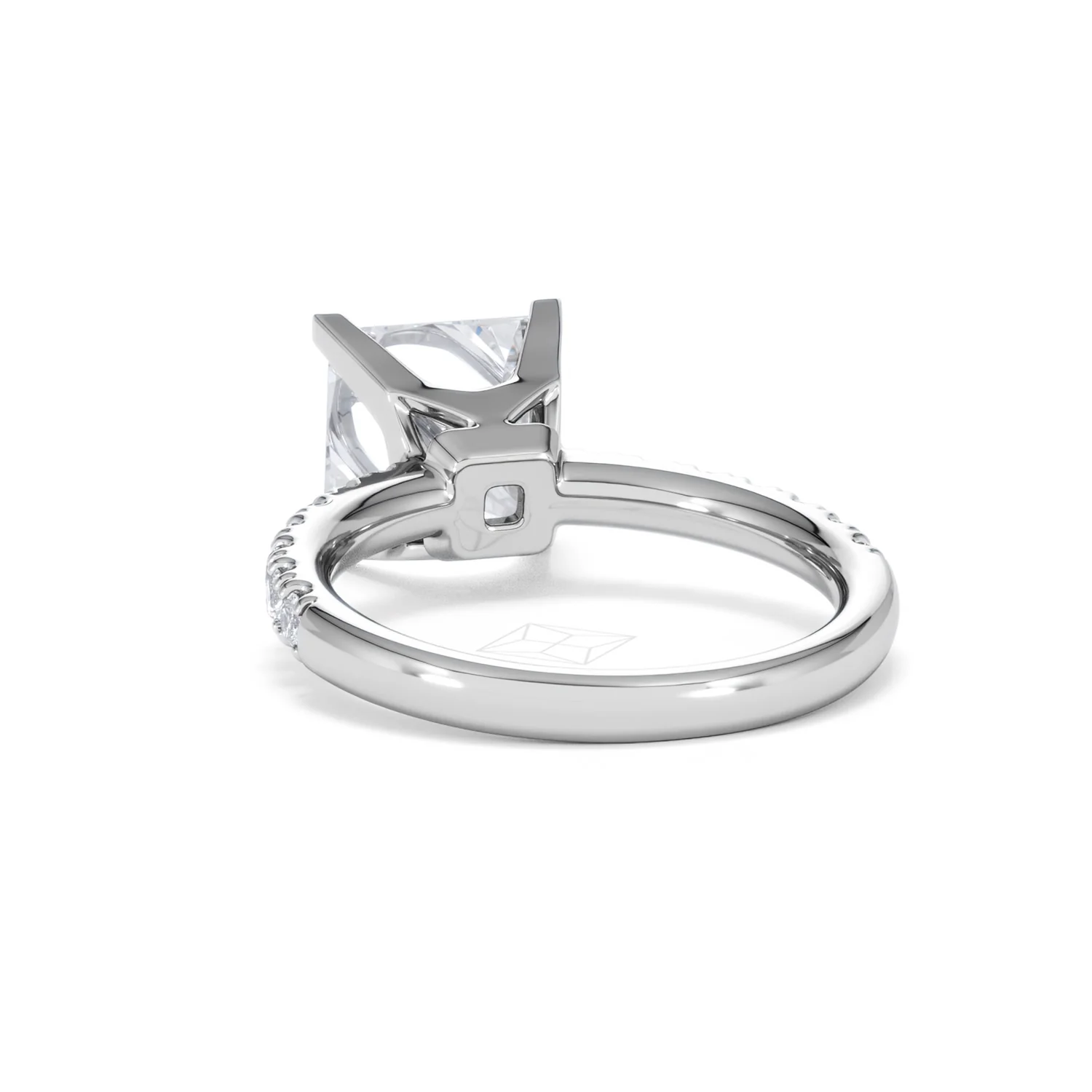 Katerina 3.45ct Lab Diamond Princess Cut Engagement Ring in 18K White Gold G/VS1 - Image 52