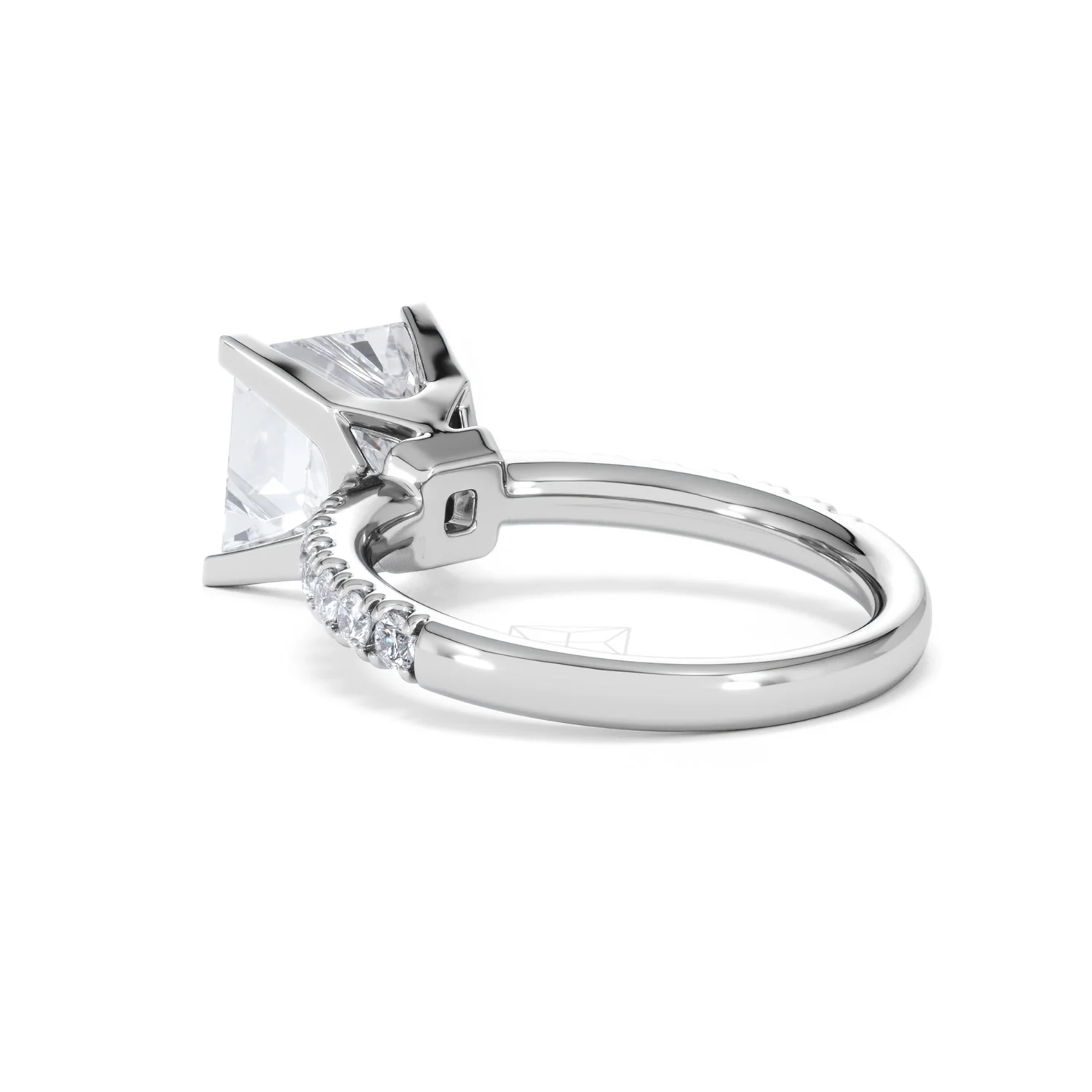 Katerina 3.45ct Lab Diamond Princess Cut Engagement Ring in 18K White Gold G/VS1 - Image 57