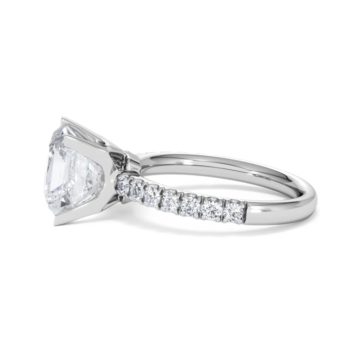 Katerina 3.45ct Lab Diamond Princess Cut Engagement Ring in 18K White Gold G/VS1 - Image 69