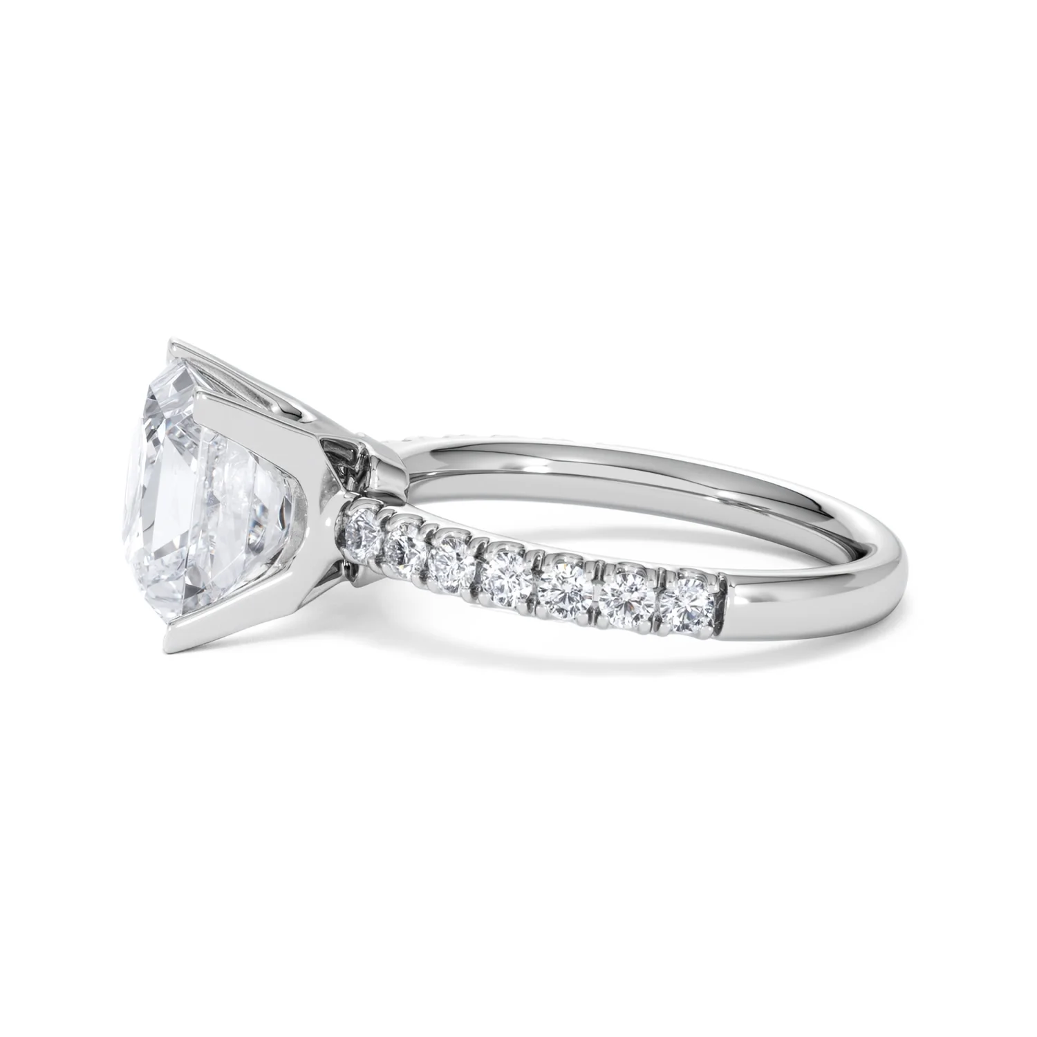Katerina 3.45ct Lab Diamond Princess Cut Engagement Ring in 18K White Gold G/VS1 - Image 70