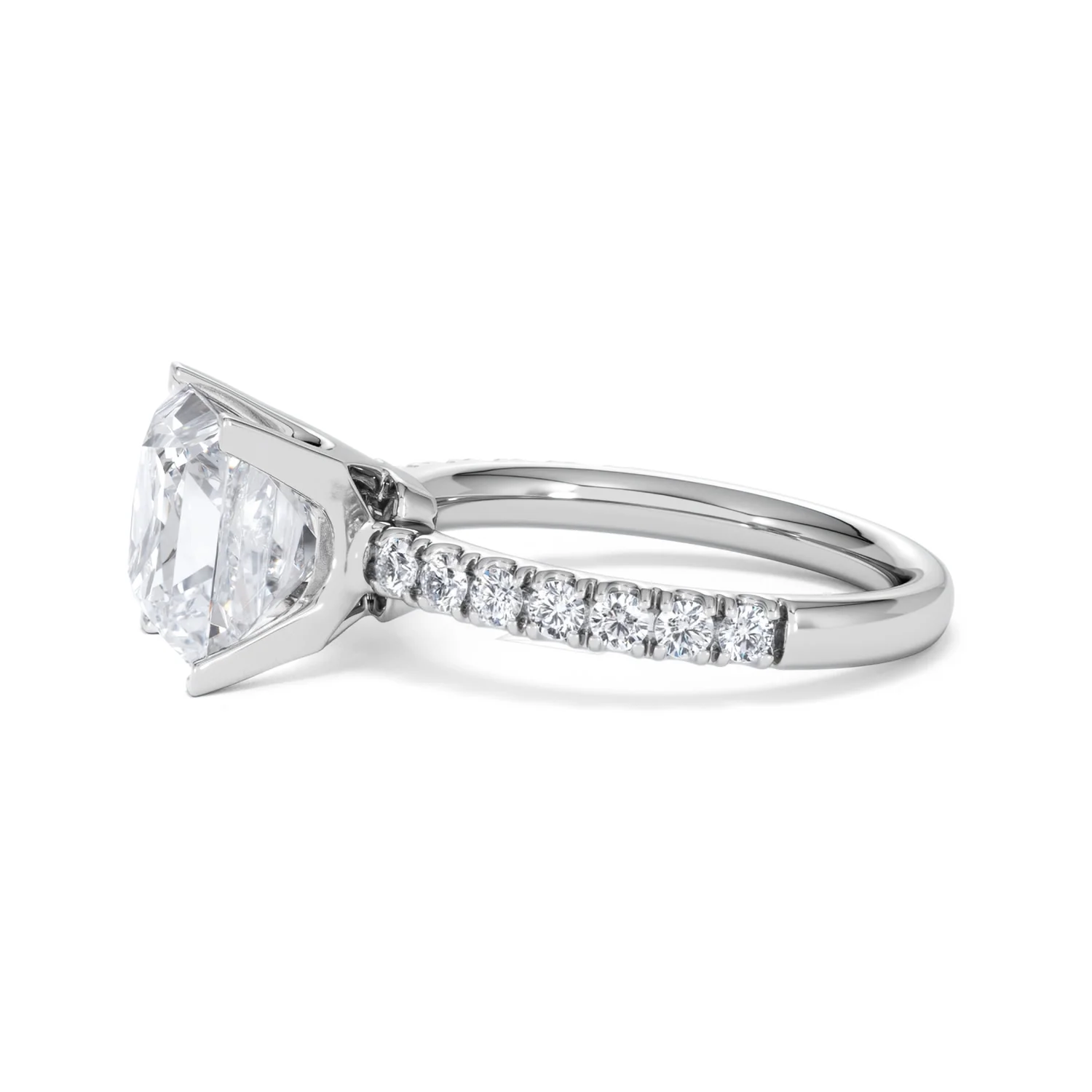 Katerina 3.45ct Lab Diamond Princess Cut Engagement Ring in 18K White Gold G/VS1 - Image 71