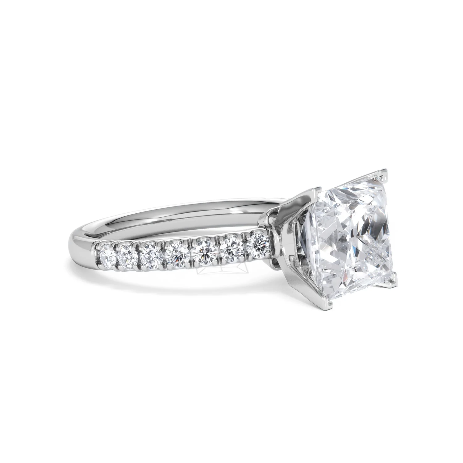 Katerina 3.45ct Lab Diamond Princess Cut Engagement Ring in Platinum G/VS1 - Image 19
