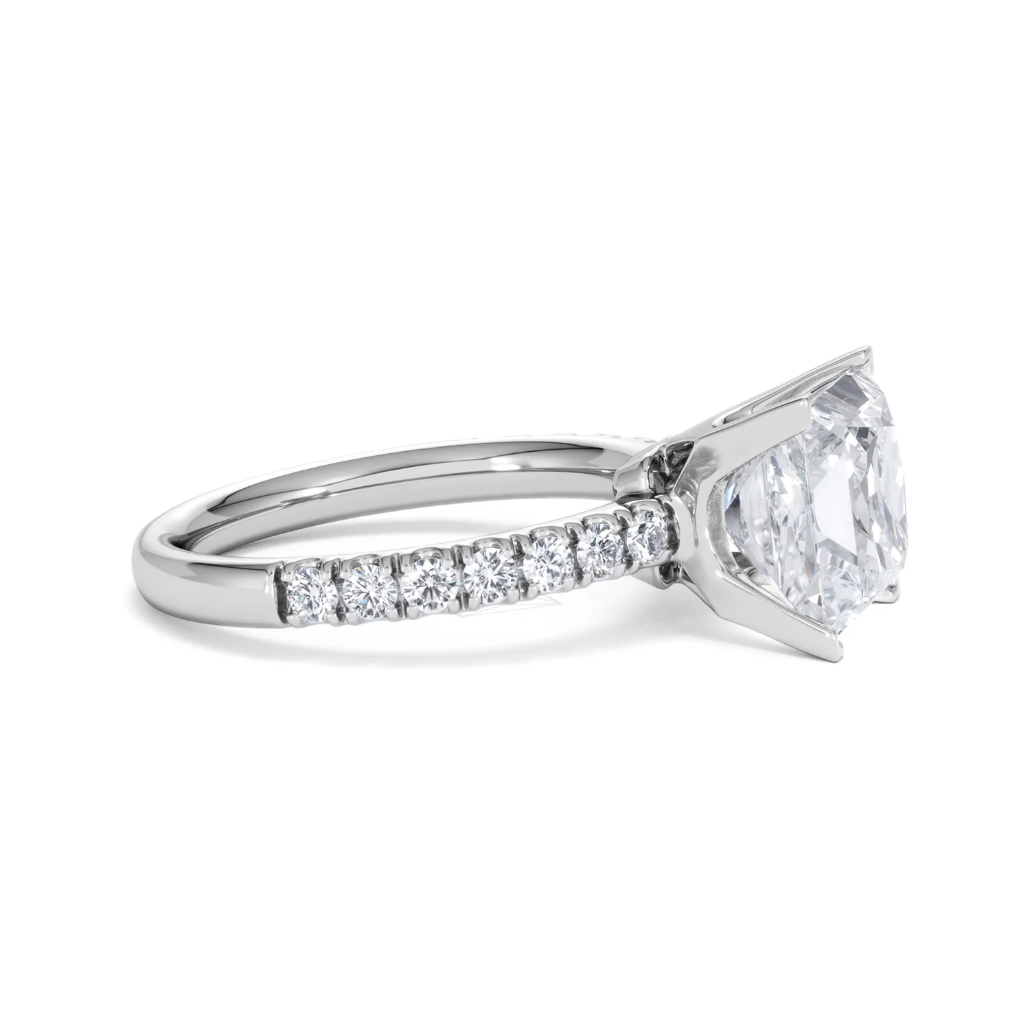 Katerina 3.45ct Lab Diamond Princess Cut Engagement Ring in Platinum G/VS1 - Image 24