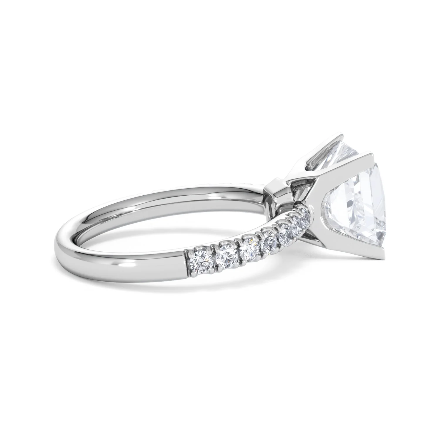 Katerina 3.45ct Lab Diamond Princess Cut Engagement Ring in Platinum G/VS1 - Image 31