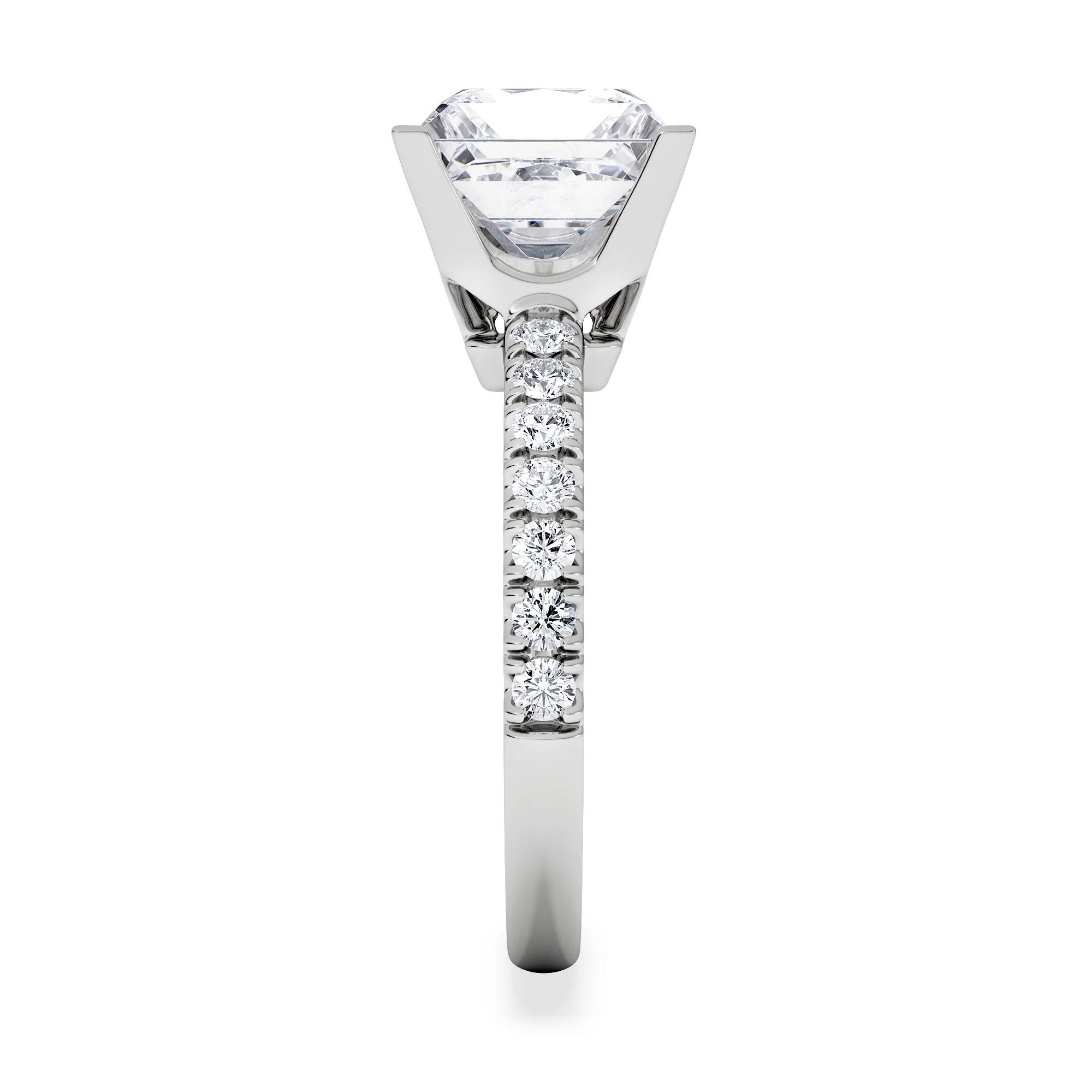 Katerina 3.45ct Lab Diamond Princess Cut Engagement Ring in Platinum G/VS1 - Image 5
