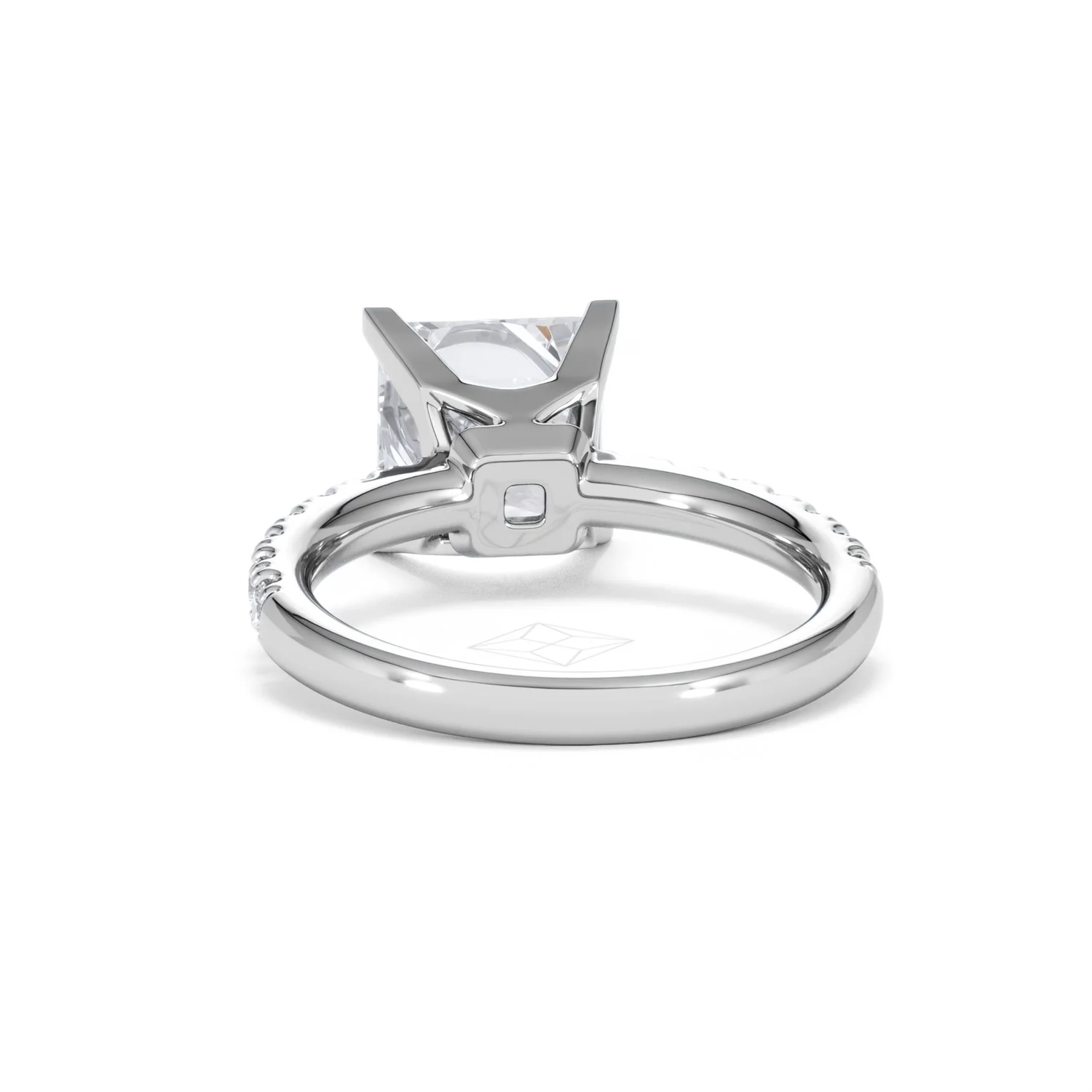 Katerina 3.45ct Lab Diamond Princess Cut Engagement Ring in Platinum G/VS1 - Image 50