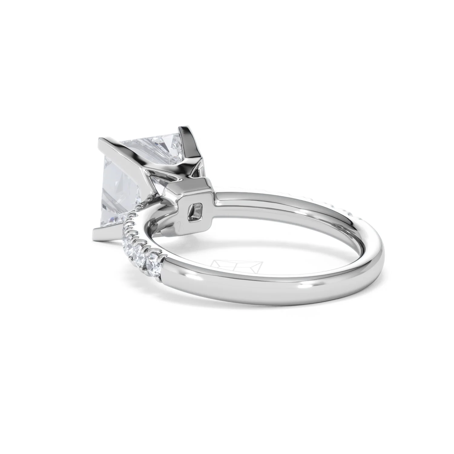 Katerina 3.45ct Lab Diamond Princess Cut Engagement Ring in Platinum G/VS1 - Image 56