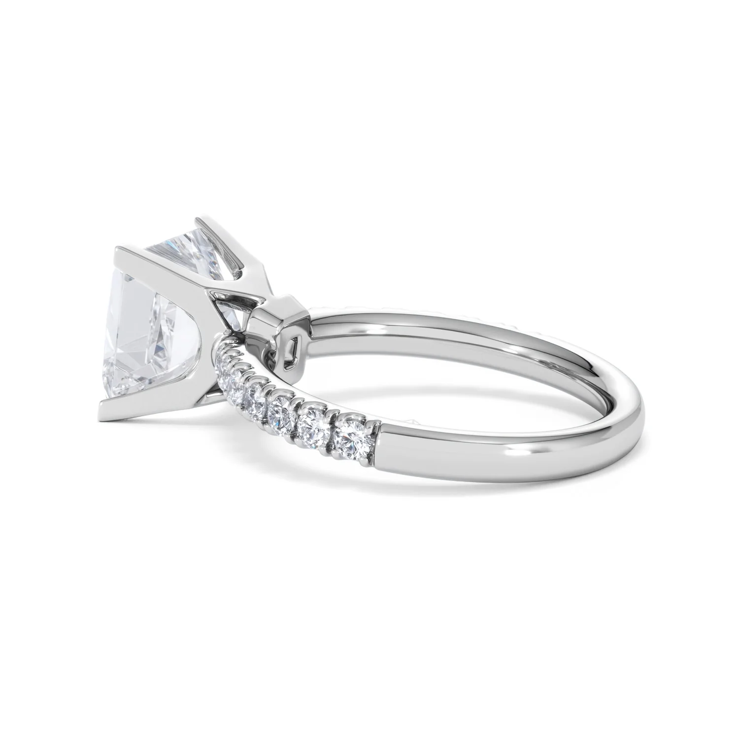 Katerina 3.45ct Lab Diamond Princess Cut Engagement Ring in Platinum G/VS1 - Image 62