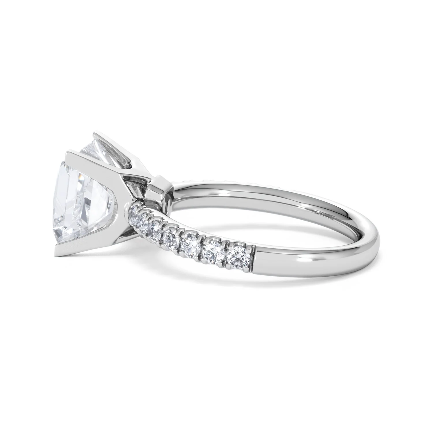Katerina 3.45ct Lab Diamond Princess Cut Engagement Ring in Platinum G/VS1 - Image 65