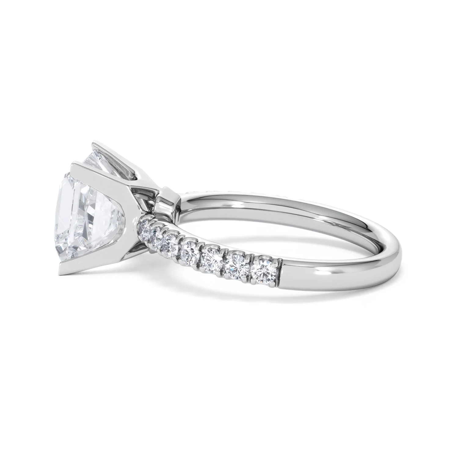Katerina 3.45ct Lab Diamond Princess Cut Engagement Ring in Platinum G/VS1 - Image 66