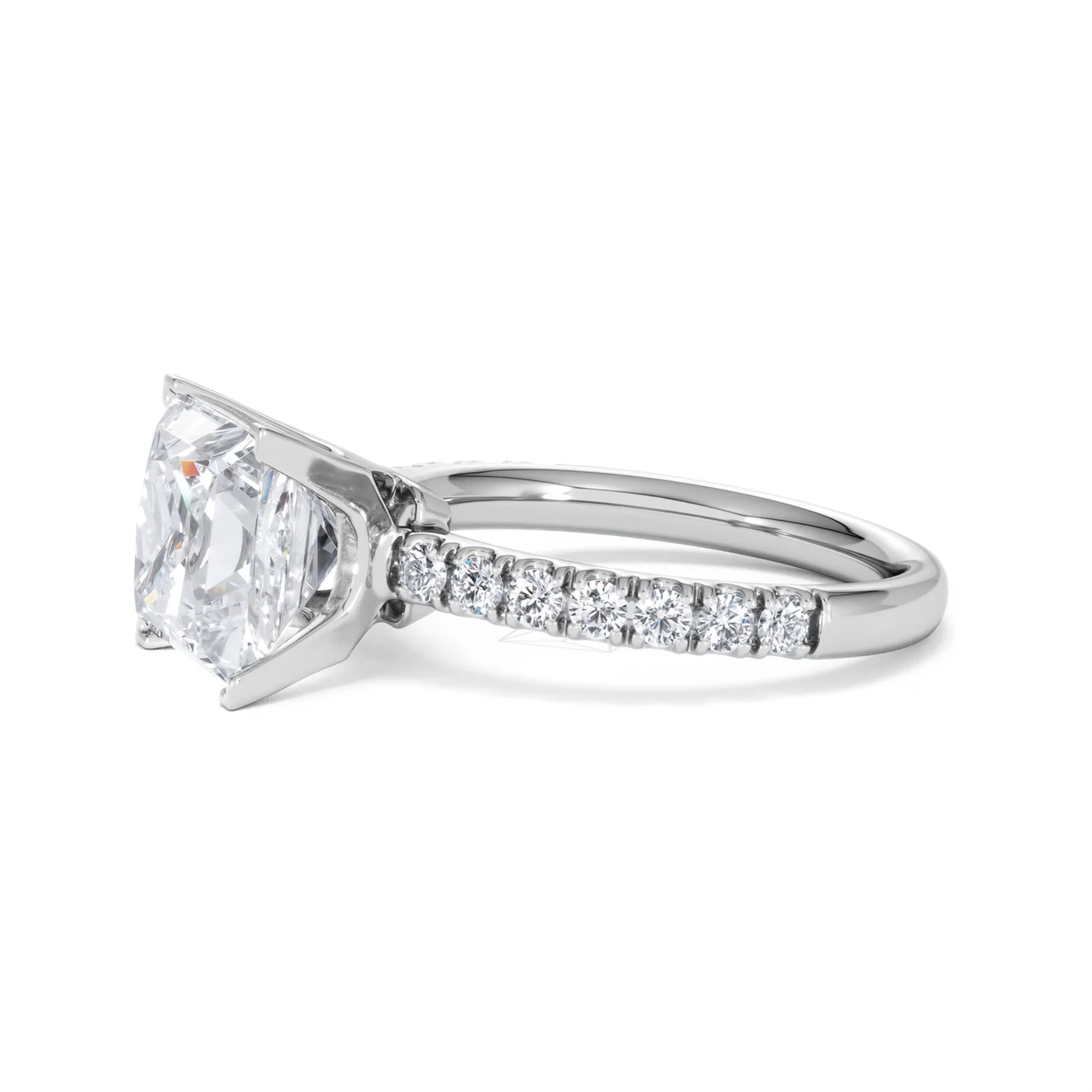 Katerina 3.45ct Lab Diamond Princess Cut Engagement Ring in Platinum G/VS1 - Image 73