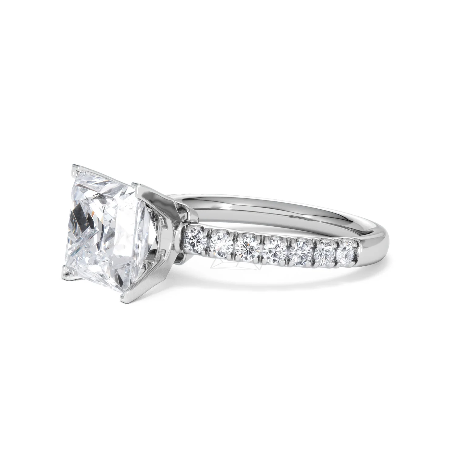 Katerina 3.45ct Lab Diamond Princess Cut Engagement Ring in Platinum G/VS1 - Image 76
