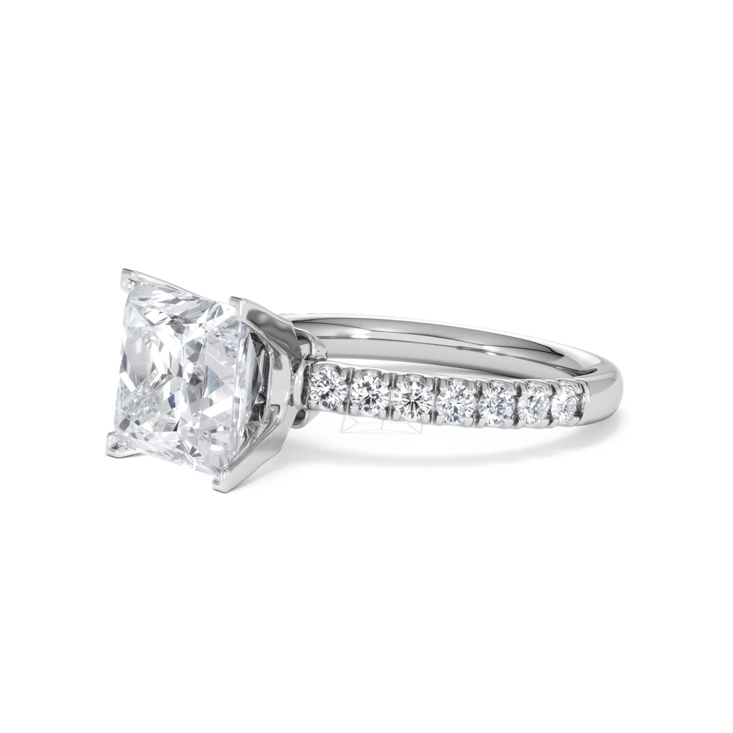 Katerina 3.45ct Lab Diamond Princess Cut Engagement Ring in Platinum G/VS1 - Image 77