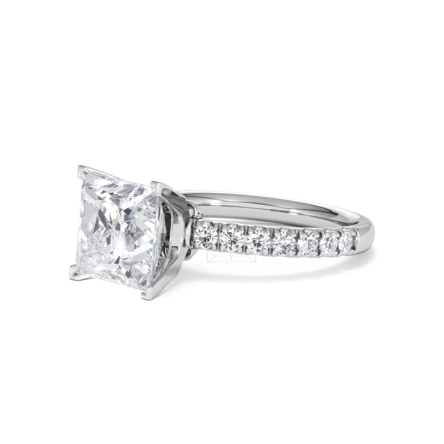 Katerina 3.45ct Lab Diamond Princess Cut Engagement Ring in Platinum G/VS1 - Image 78