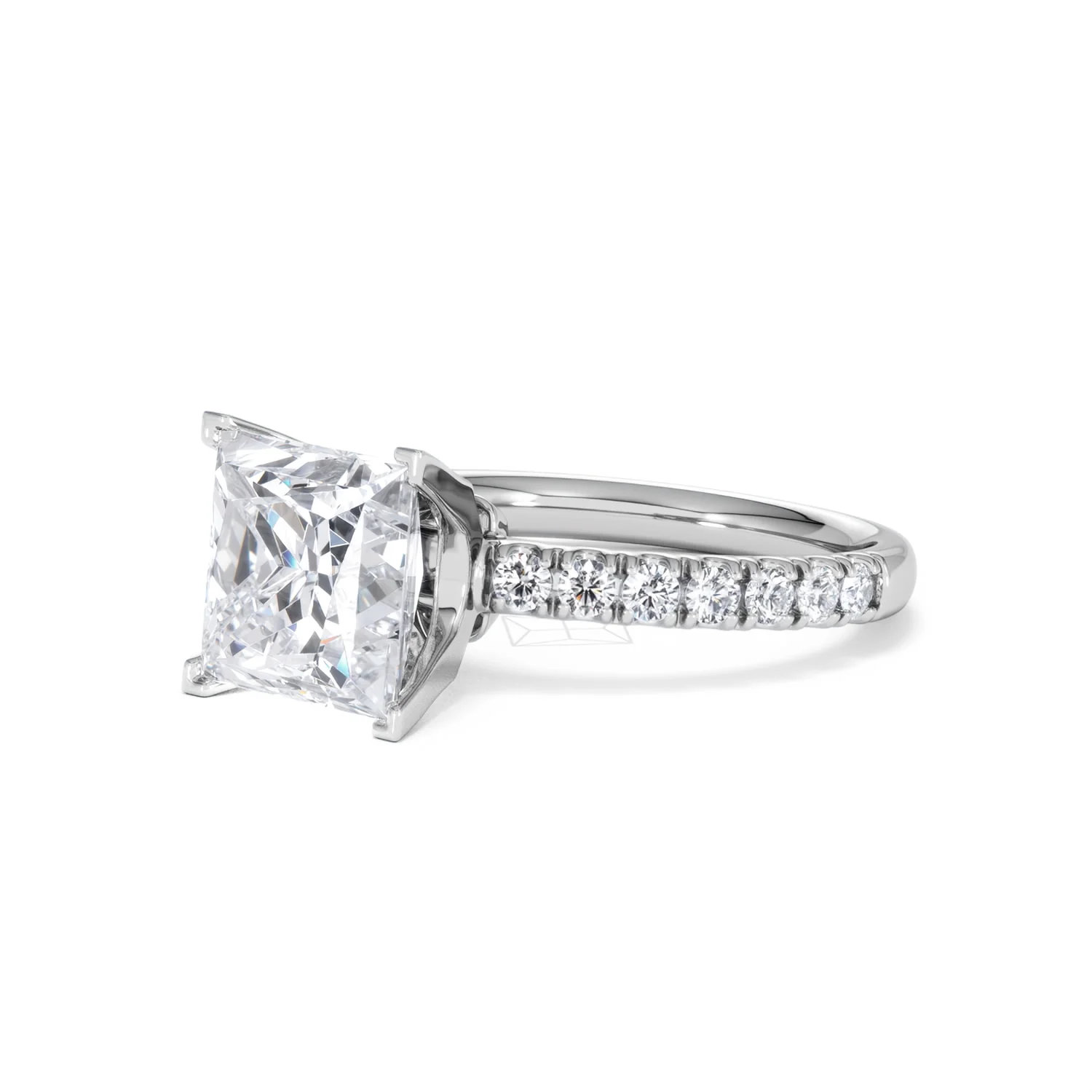 Katerina 3.45ct Lab Diamond Princess Cut Engagement Ring in Platinum G/VS1 - Image 79