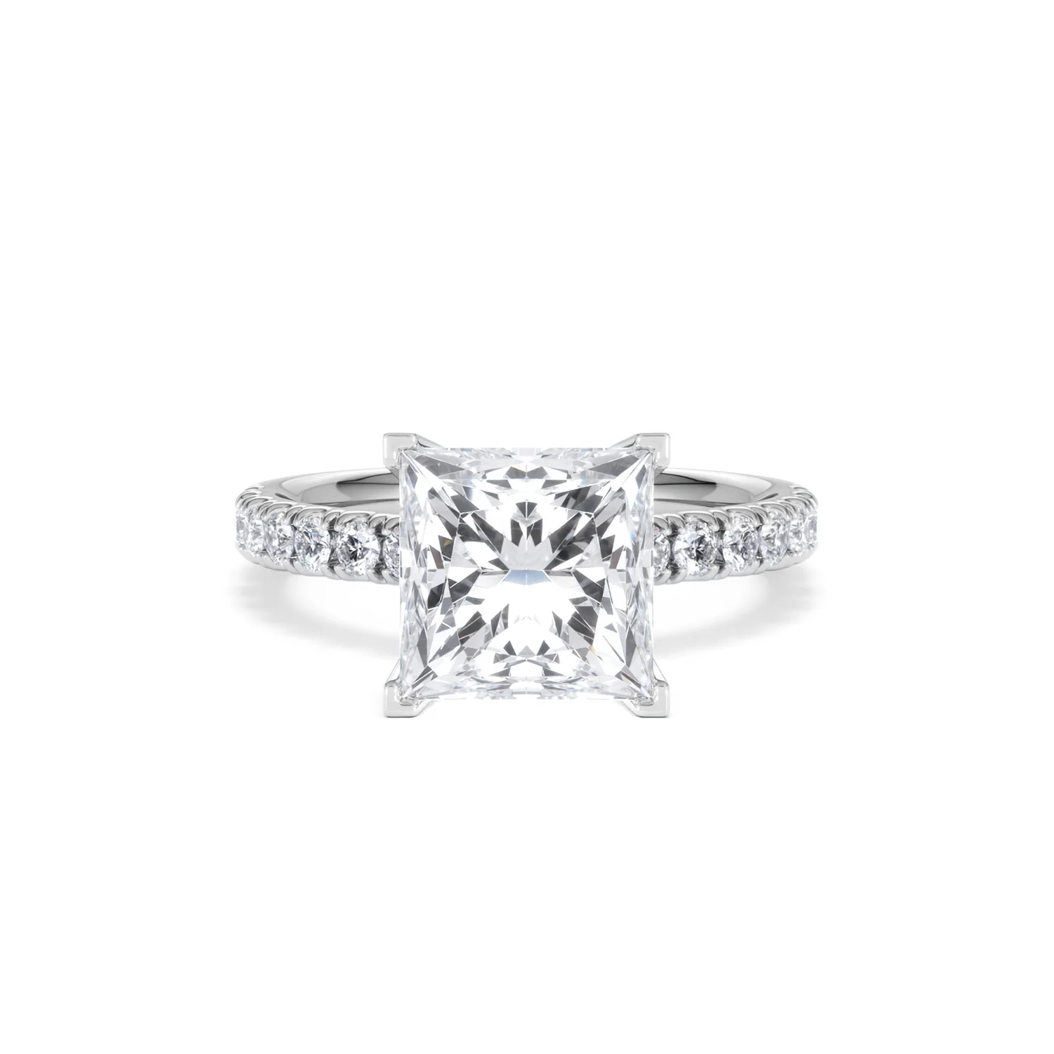 Katerina 3.45ct Lab Diamond Princess Cut Engagement Ring in Platinum G/VS1 - Image 8