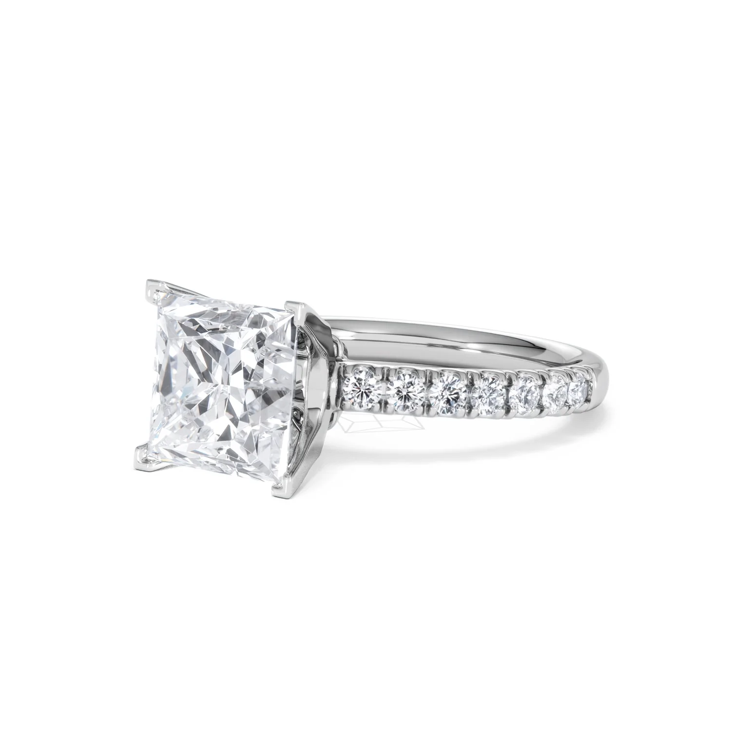 Katerina 3.45ct Lab Diamond Princess Cut Engagement Ring in Platinum G/VS1 - Image 80